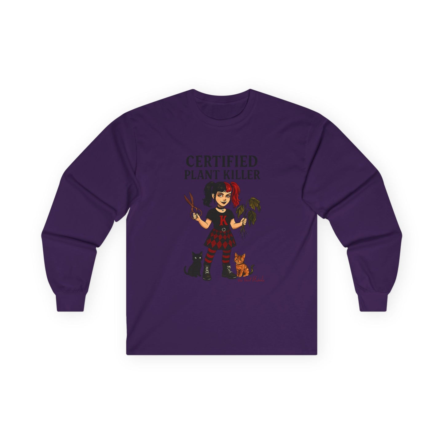 Unisex Long Sleeve Tee - Certified Plant Killer Shirt, Gift for Gardeners, Plant Lovers, Funny Gift, Home Decor
