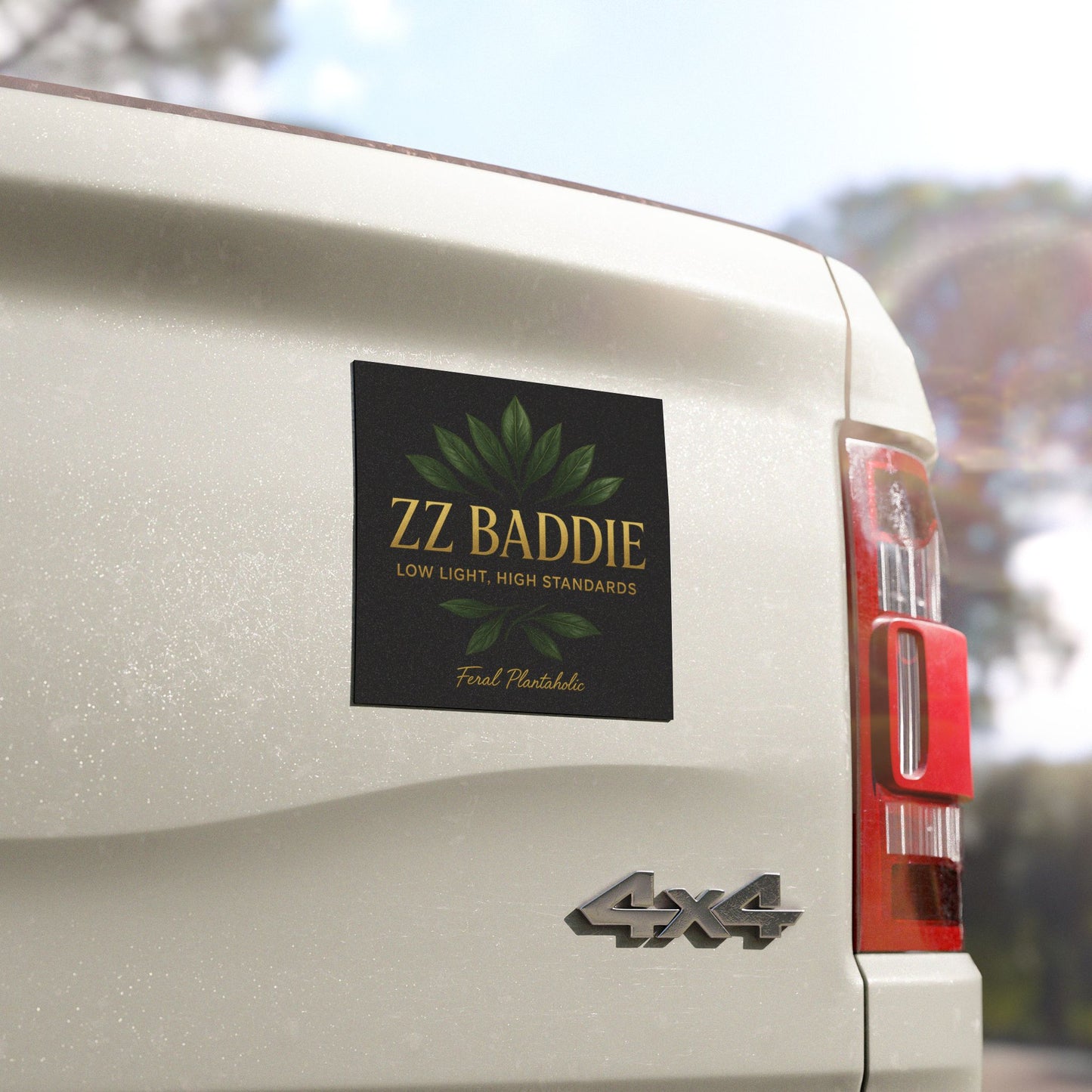 Stylish Plant Lover Car Magnets, ZZ Baddie Magnet, Feral Plantaholic Car Decor, Botanical Decor, Gift for Plant Lovers