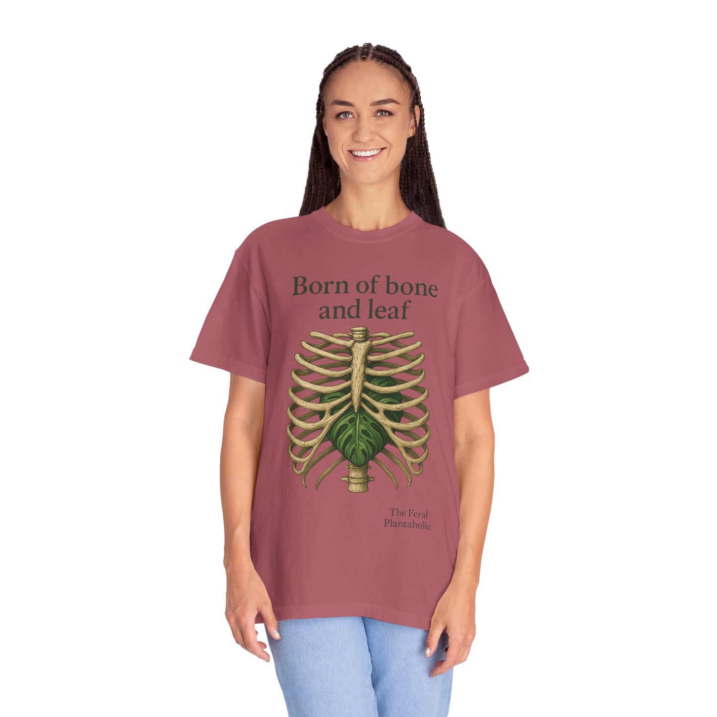 Born of Bone and Leaf T-Shirt — Botanical Ribcage Graphic Tee