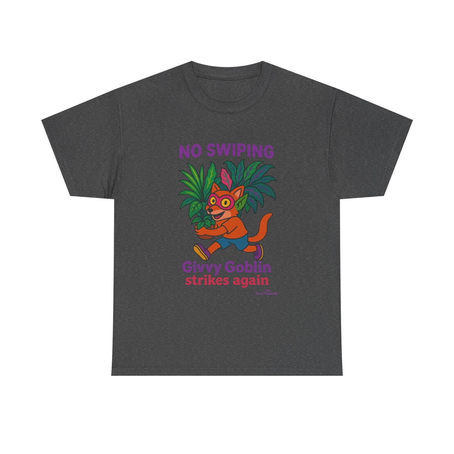 Givvy Goblin Unisex Heavy Cotton Tee - Fun Cartoon Shirt for Casual Wear, Gifts, Parties, and Holidays