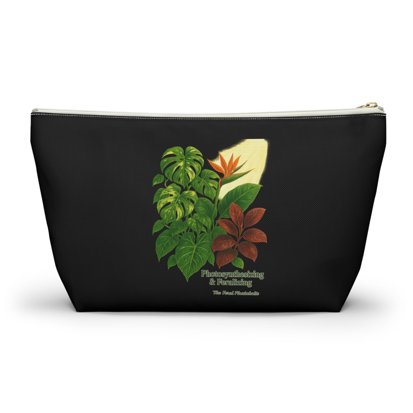 Eco-Friendly Botanical Accessory Pouch, Plant Lover Gift, Makeup Bag, Travel Organizer, Greenery Design