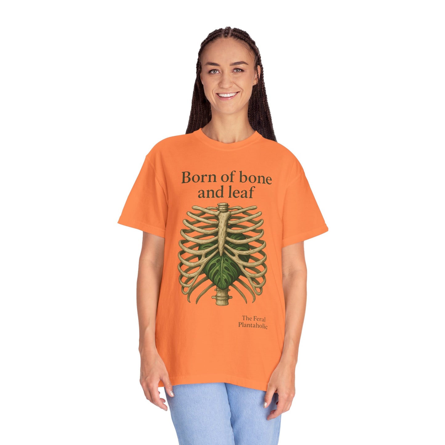 Born of Bone and Leaf T-Shirt — Botanical Ribcage Graphic Tee