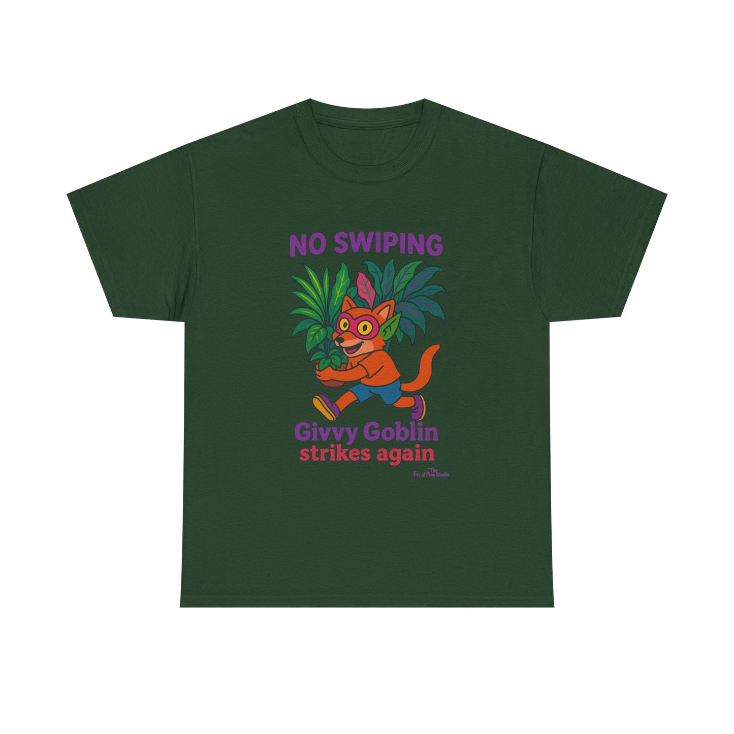 Givvy Goblin Unisex Heavy Cotton Tee - Fun Cartoon Shirt for Casual Wear, Gifts, Parties, and Holidays