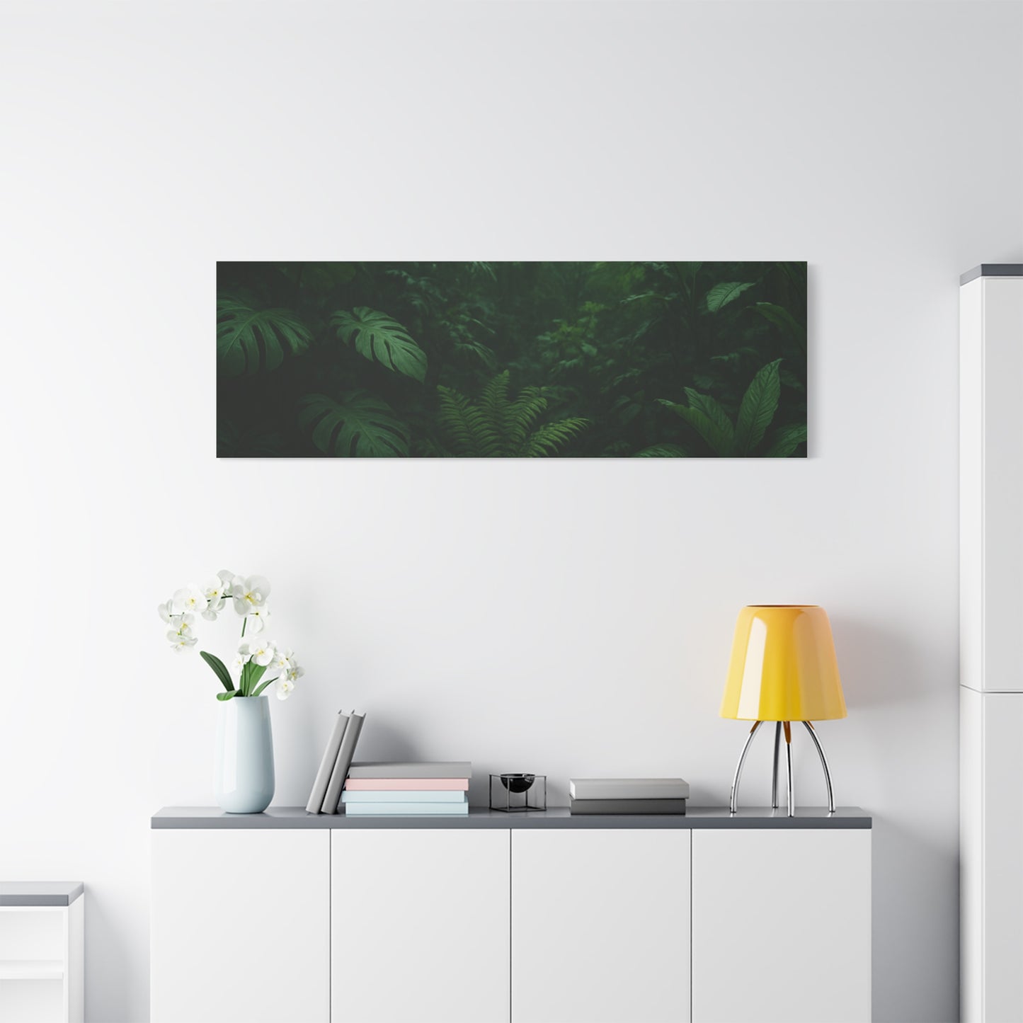Jungle Matte Canvas Wall Art — Lush Green Tropical Forest Print (Stretched 1.25")