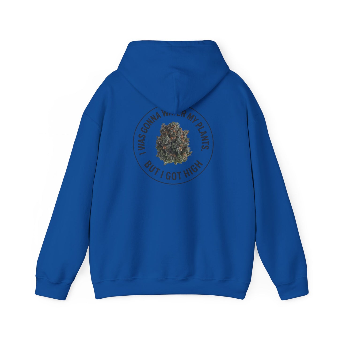 Cannabis Plant Hoodie — “I Was Gonna Water My Plants But I Got High” Graphic Sweatshirt