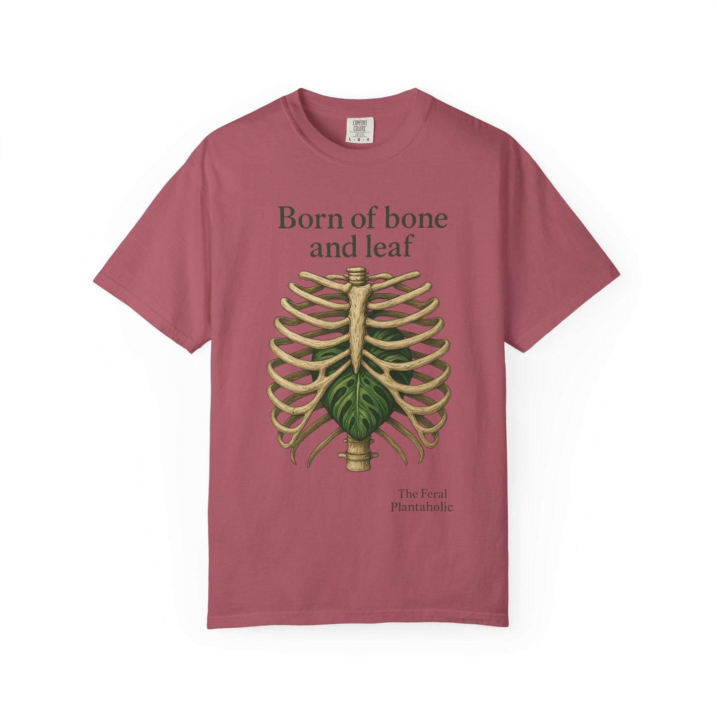 Born of Bone and Leaf T-Shirt — Botanical Ribcage Graphic Tee