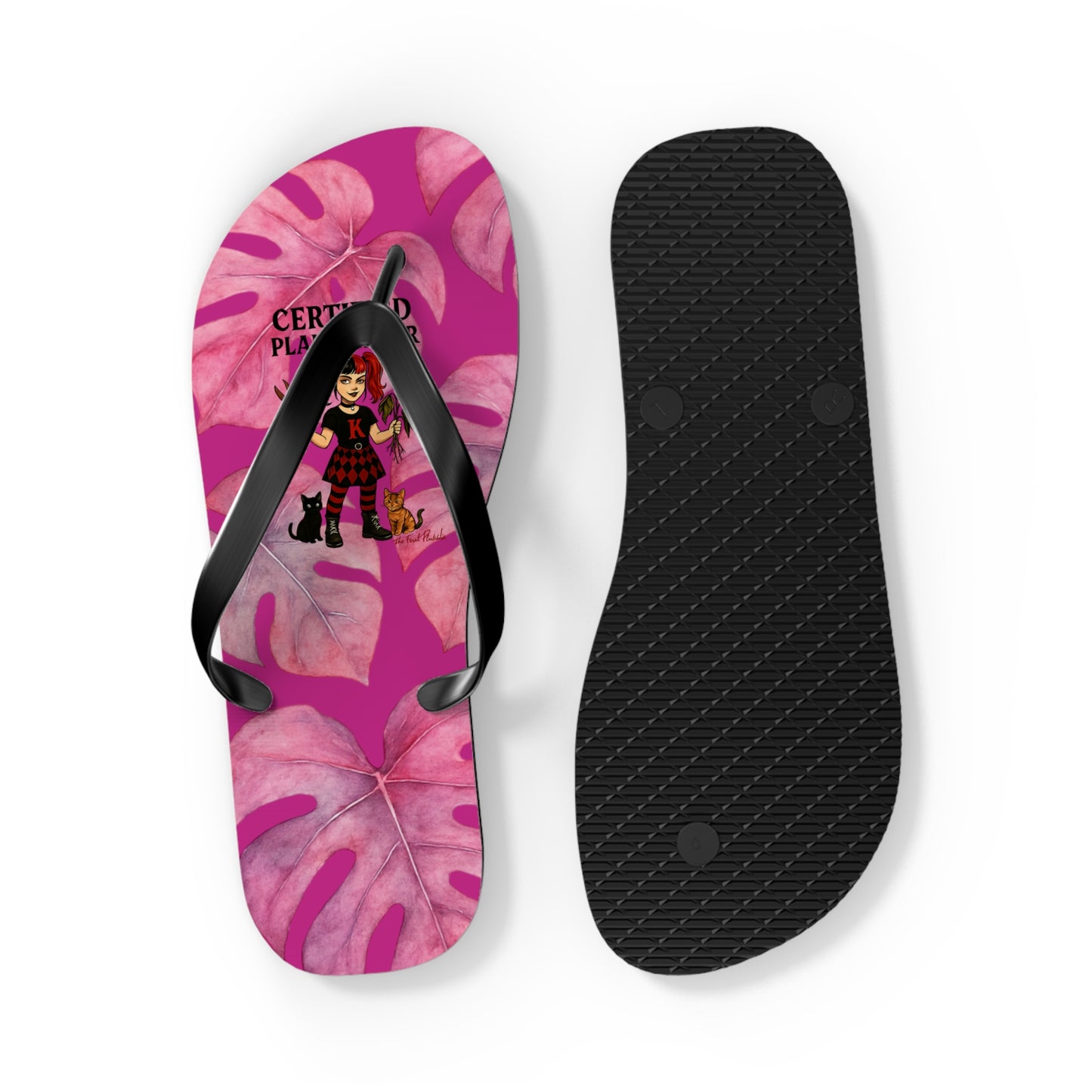 Certified Plant Killer Flip Flops, Fun Summer Sandals for Plant Lovers, Unique Beach Footwear, Gift for Gardeners