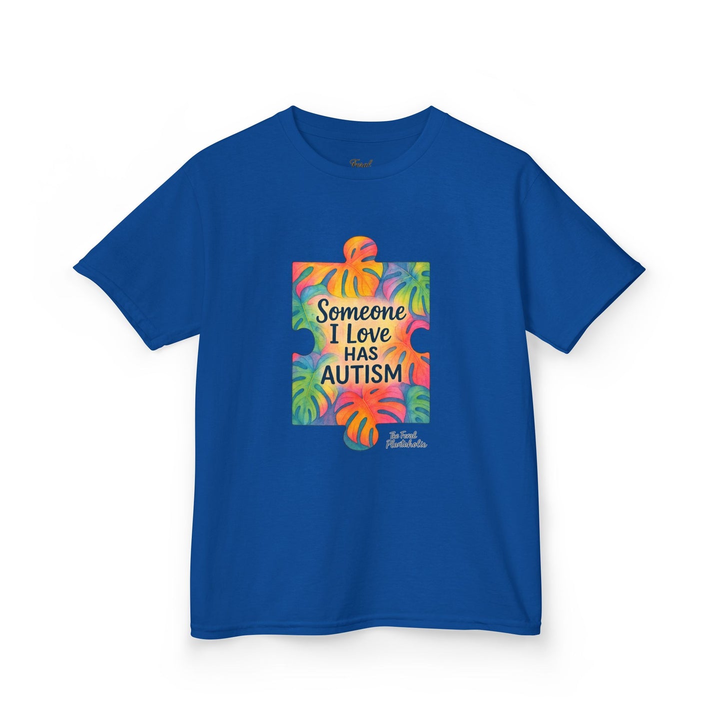Kids T‑Shirt — "Someone I Love Has Autism" Colorful Puzzle Awareness Tee