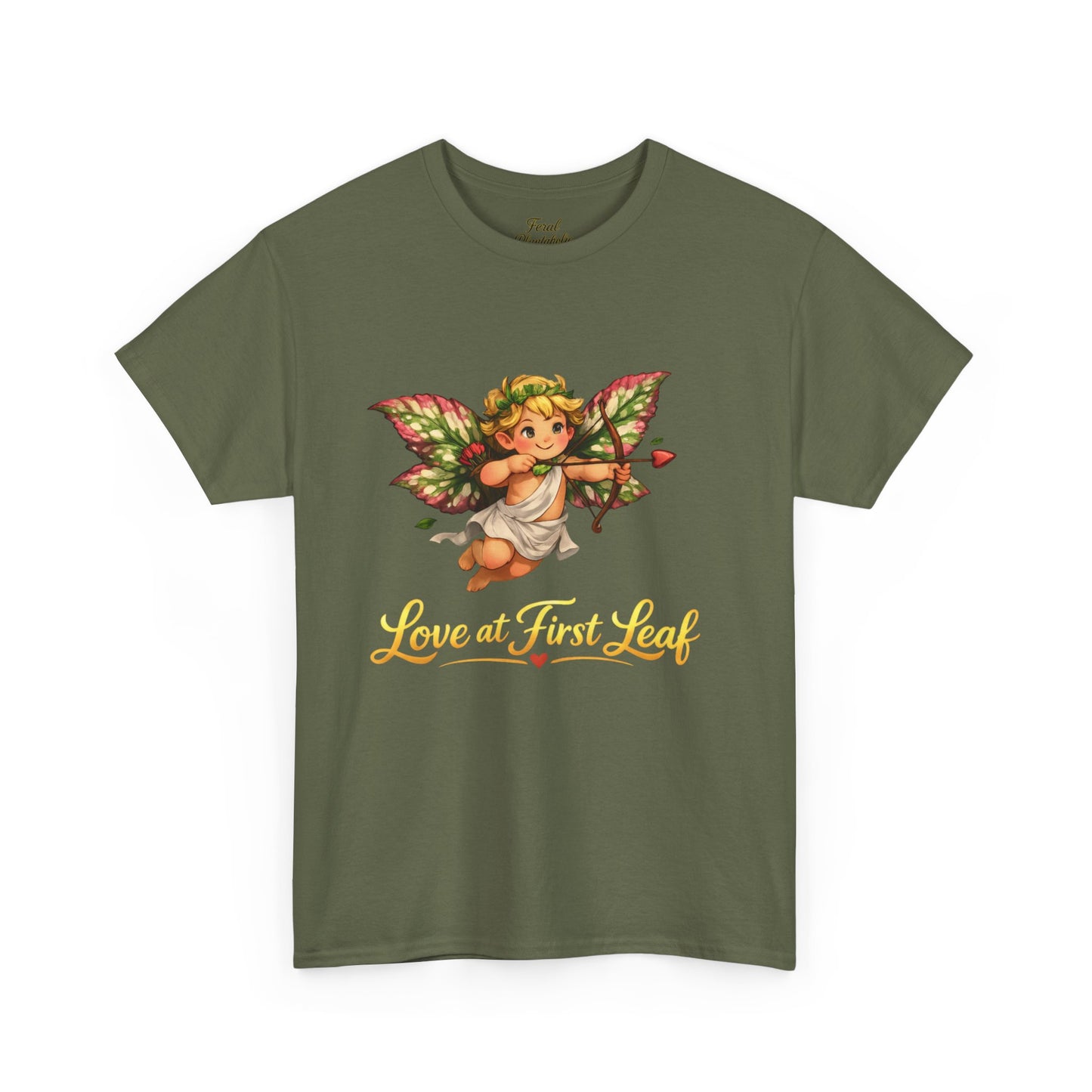 Love at First Leaf T‑Shirt — Vintage Cherub Fairy Graphic Tee