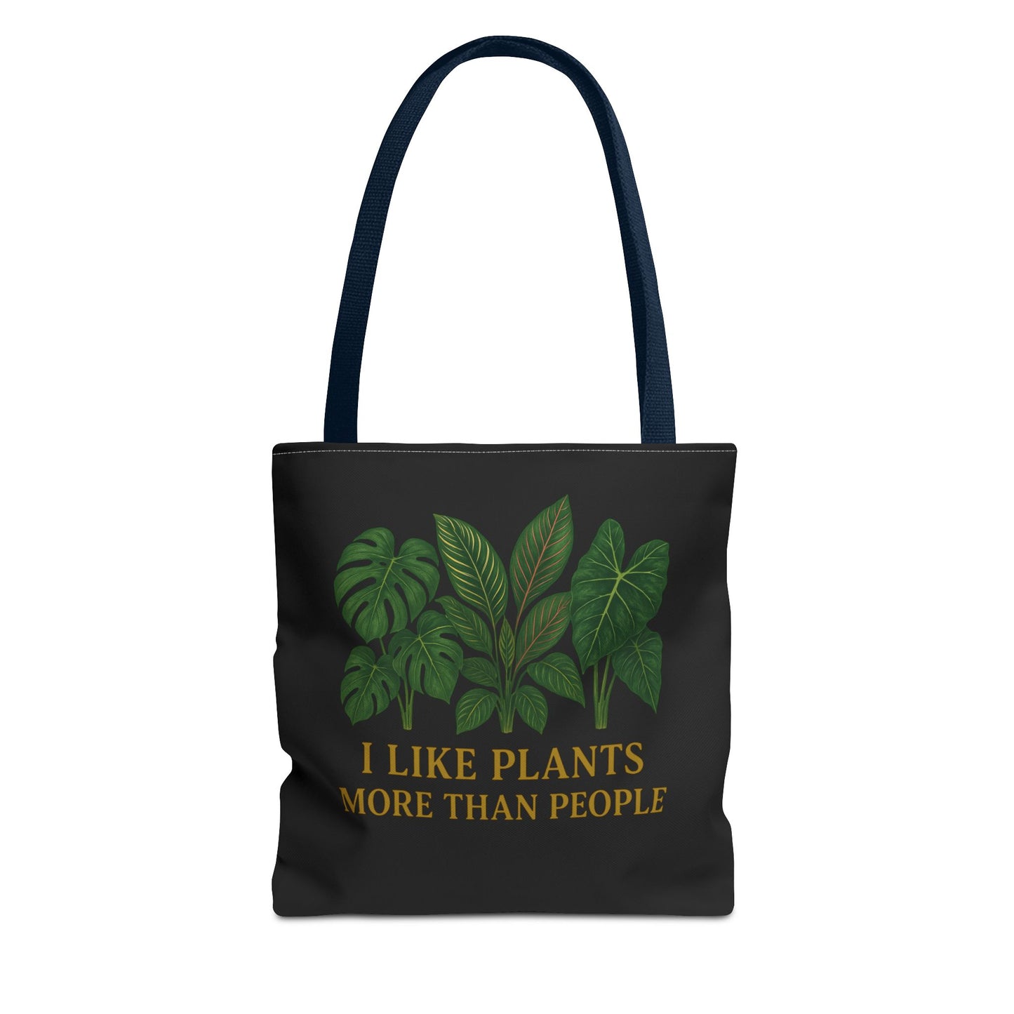 Plant Lover Tote Bag — “I Like Plants More Than People” Botanical Canvas Tote