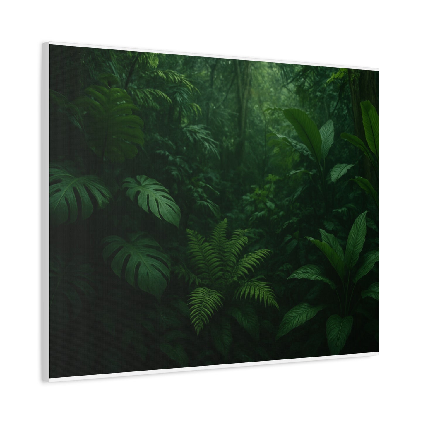 Jungle Matte Canvas Wall Art — Lush Green Tropical Forest Print (Stretched 1.25")