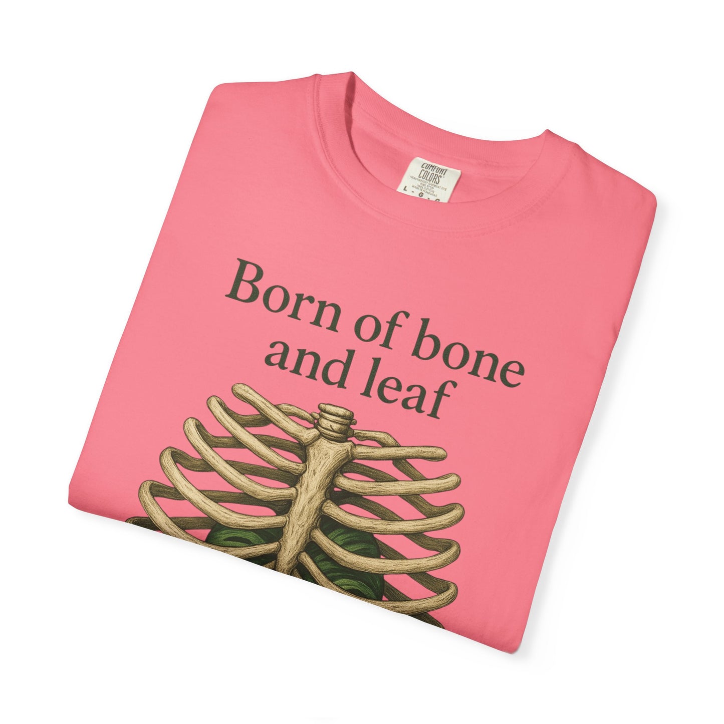 Born of Bone and Leaf T-Shirt — Botanical Ribcage Graphic Tee