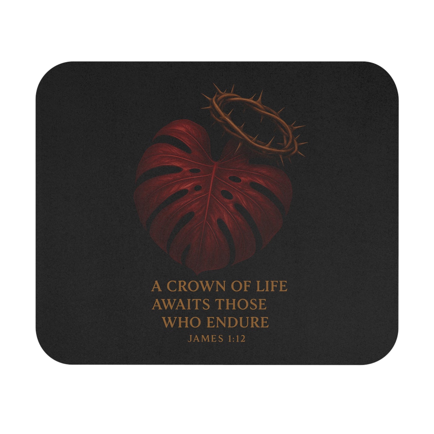 Heart & Crown Inspirational Mouse Pad, Motivational Desk Decor, Gift for Students, Office Accessory, Christian Quote