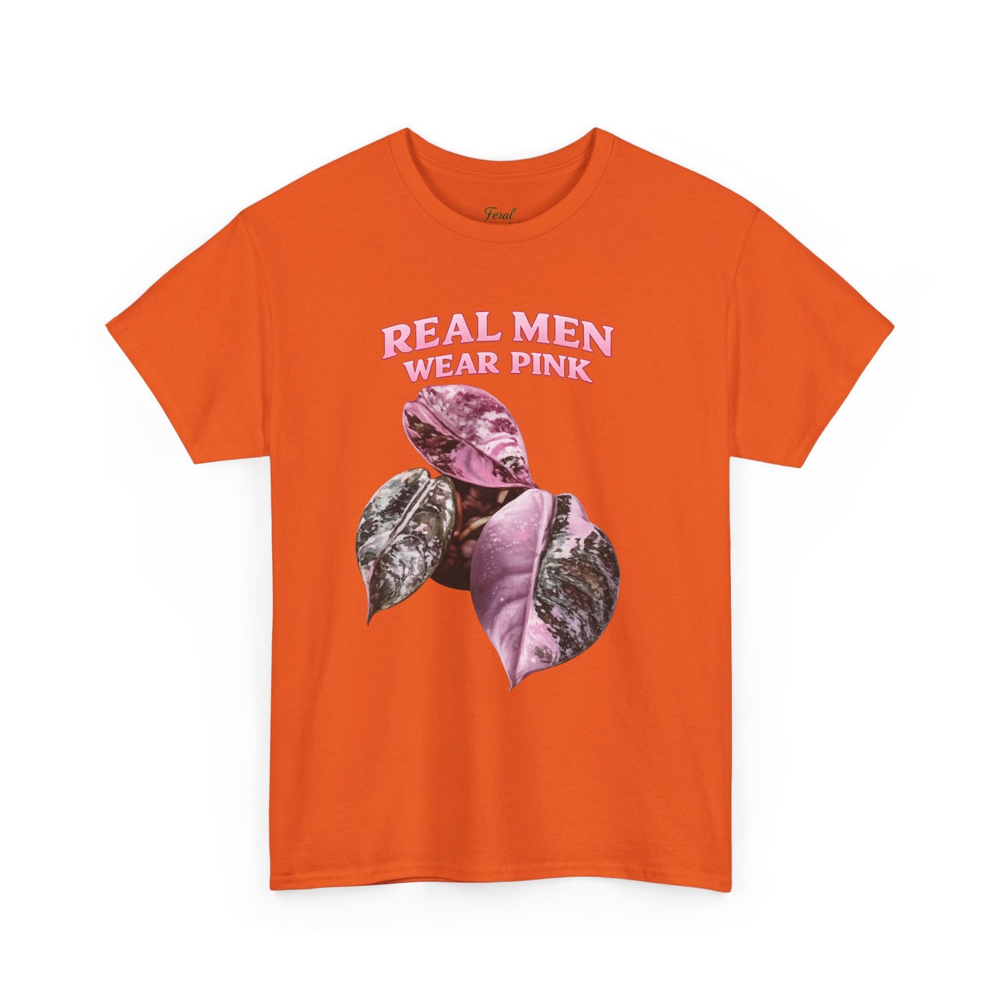 Real Men Wear Pink T-Shirt – Vintage Pink Leaf Graphic Tee