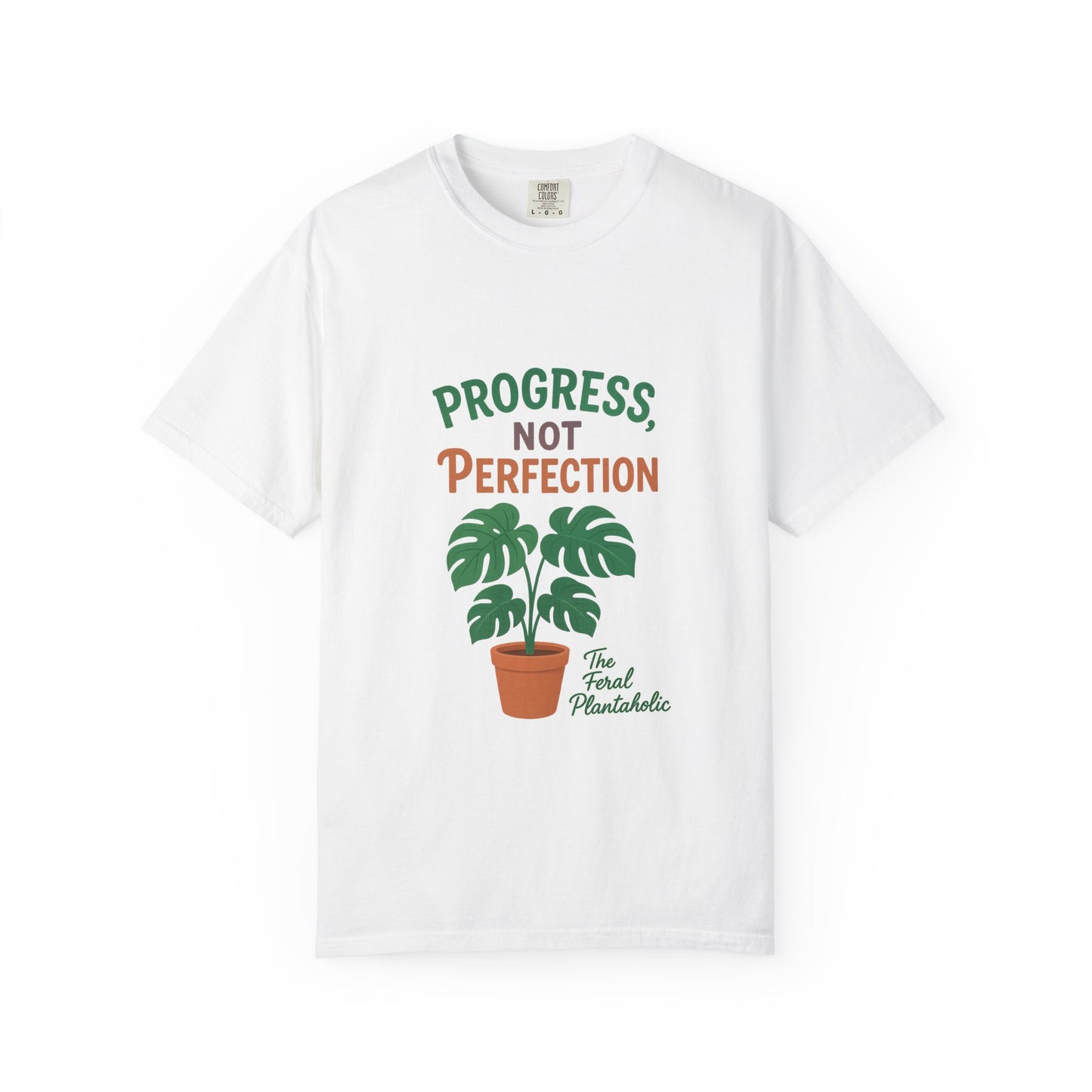 Progress Not Perfection Plant T-Shirt, Casual Unisex Tee, Gift for Plant Lovers, Eco-Friendly Fashion, Gardening Apparel, Relaxed Fit