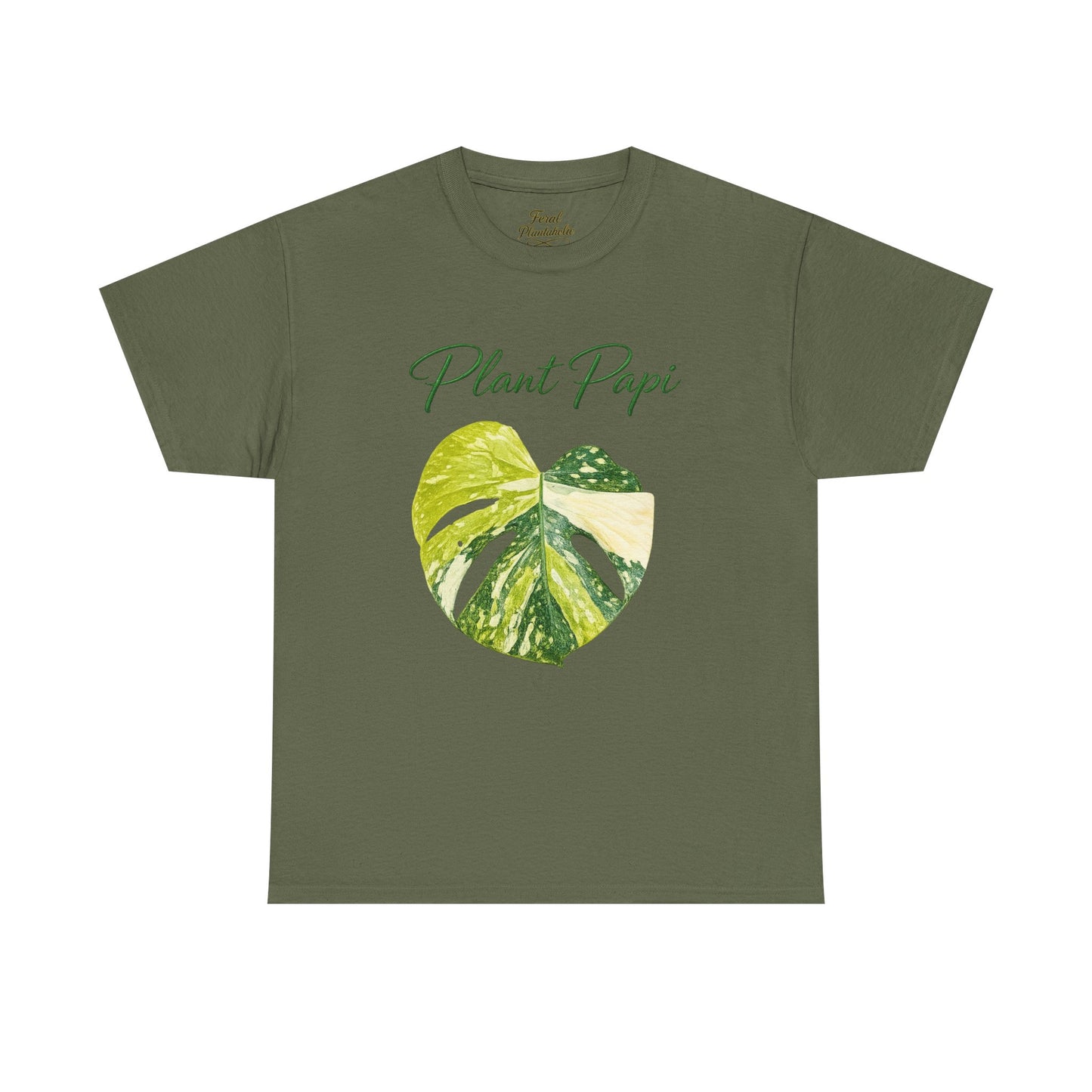 Plant Papi T-Shirt — Green Monstera Heart Graphic Tee for Plant Lovers