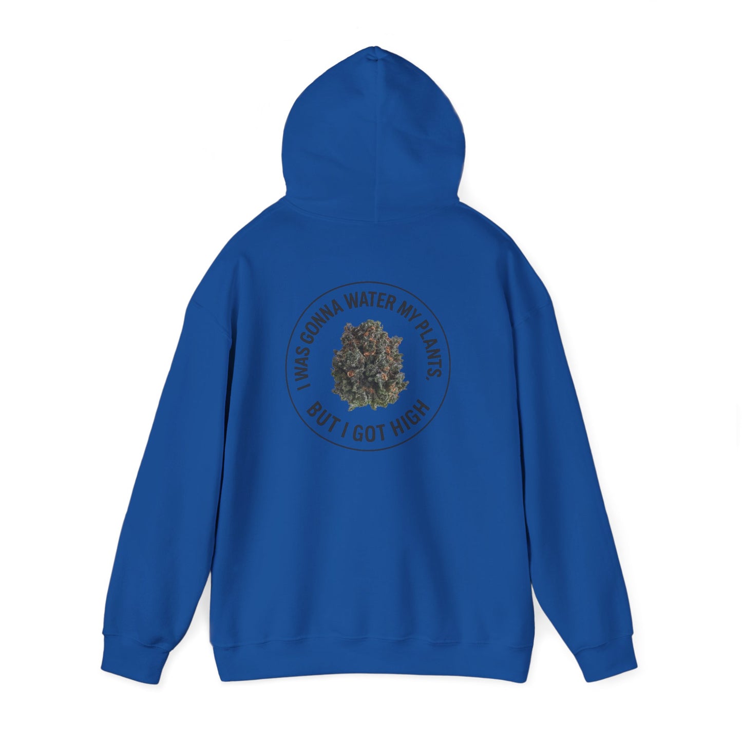 Cannabis Plant Hoodie — “I Was Gonna Water My Plants But I Got High” Graphic Sweatshirt