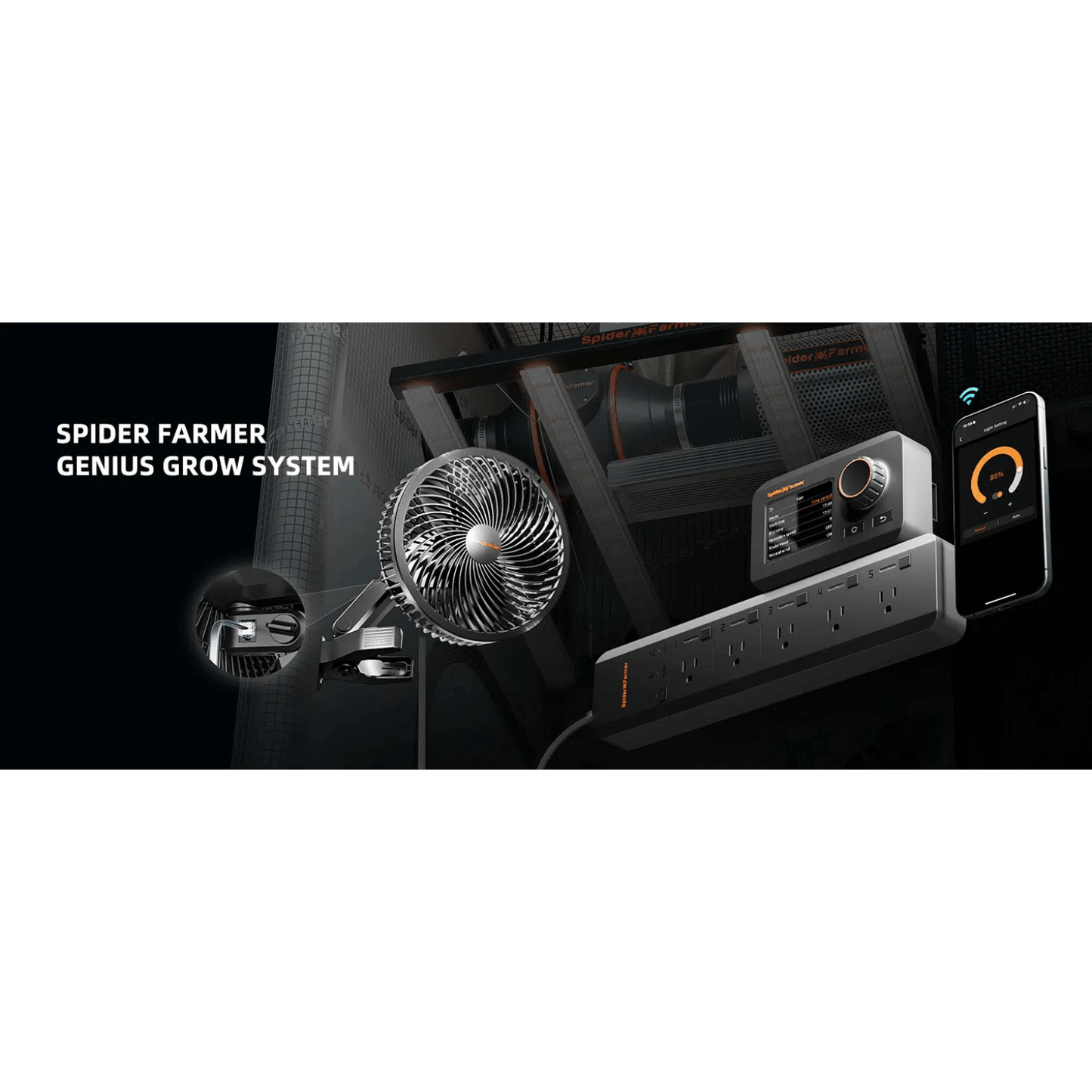 Spider Farmer 6" Clip Fan, 10-Speed with Wide-Angle Oscillation - Pack of 2