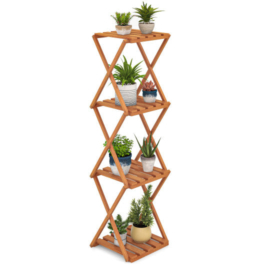4-Tier Folding Plant Rack