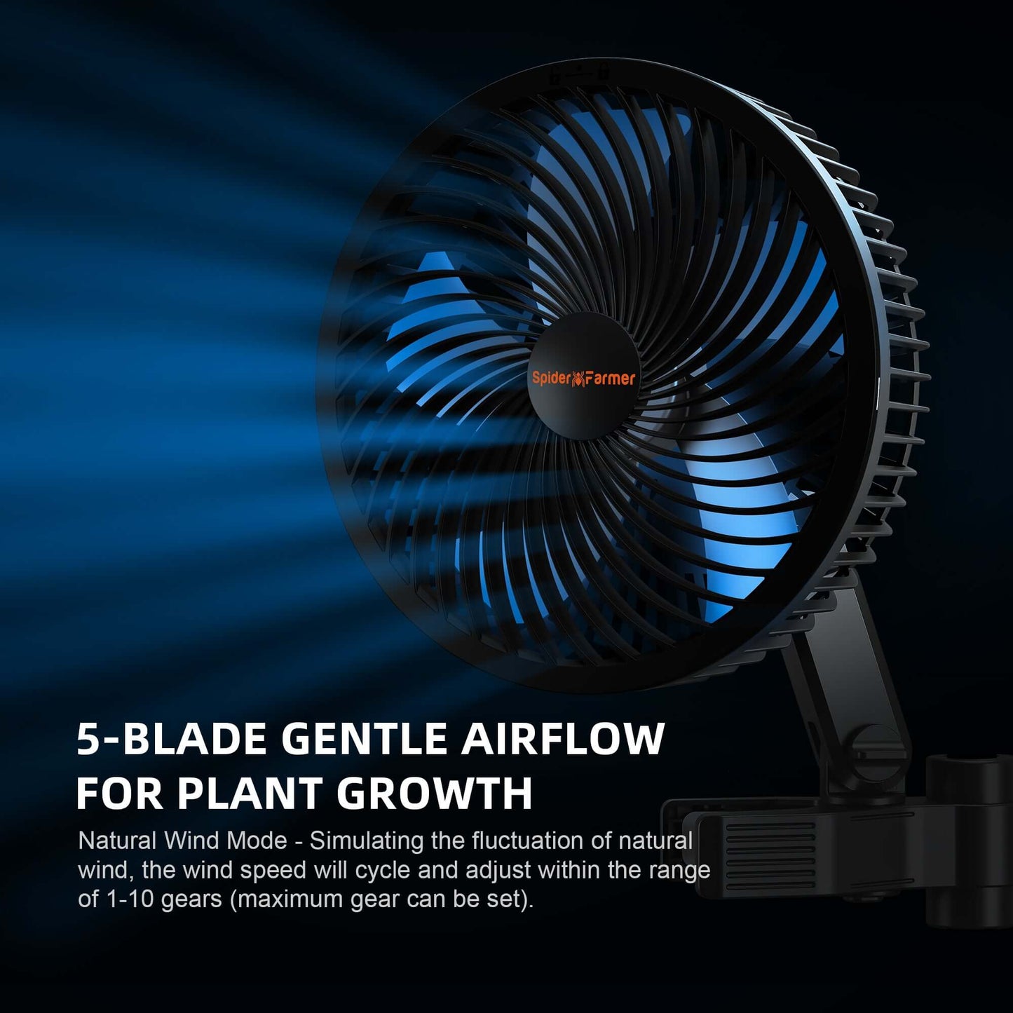 Spider Farmer 6" Clip Fan, 10-Speed with Wide-Angle Oscillation - Pack of 2