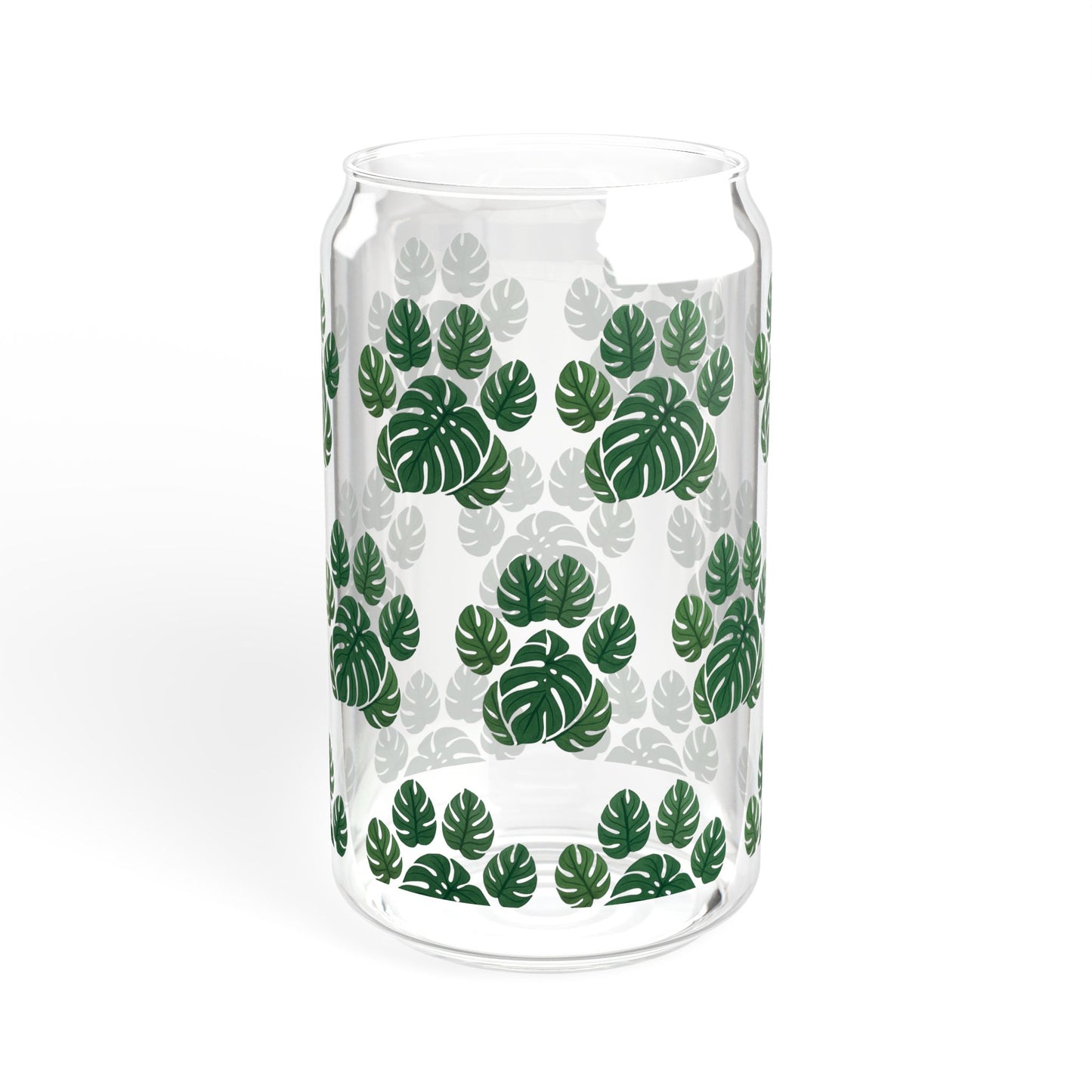 Monstera Leaf 16oz Sipper Glass with Bamboo Lid