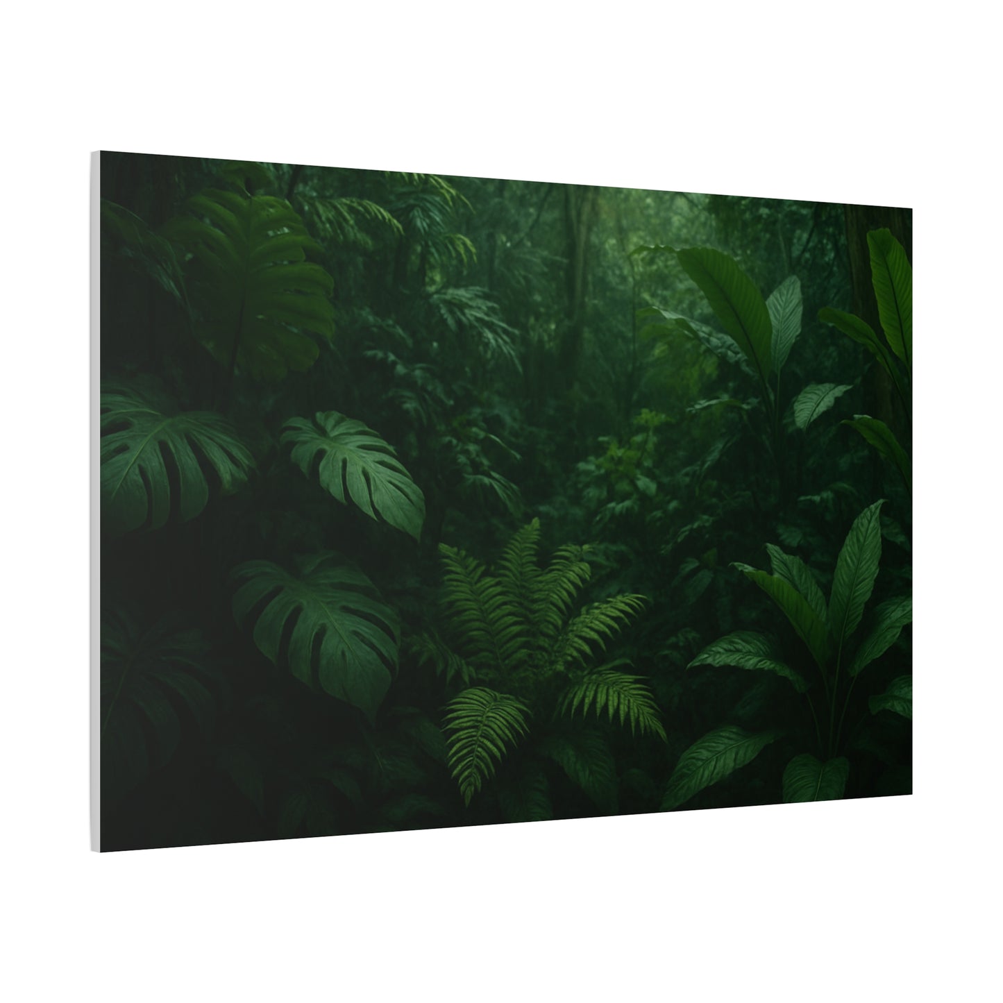 Jungle Matte Canvas Wall Art — Lush Green Tropical Forest Print (Stretched 1.25")