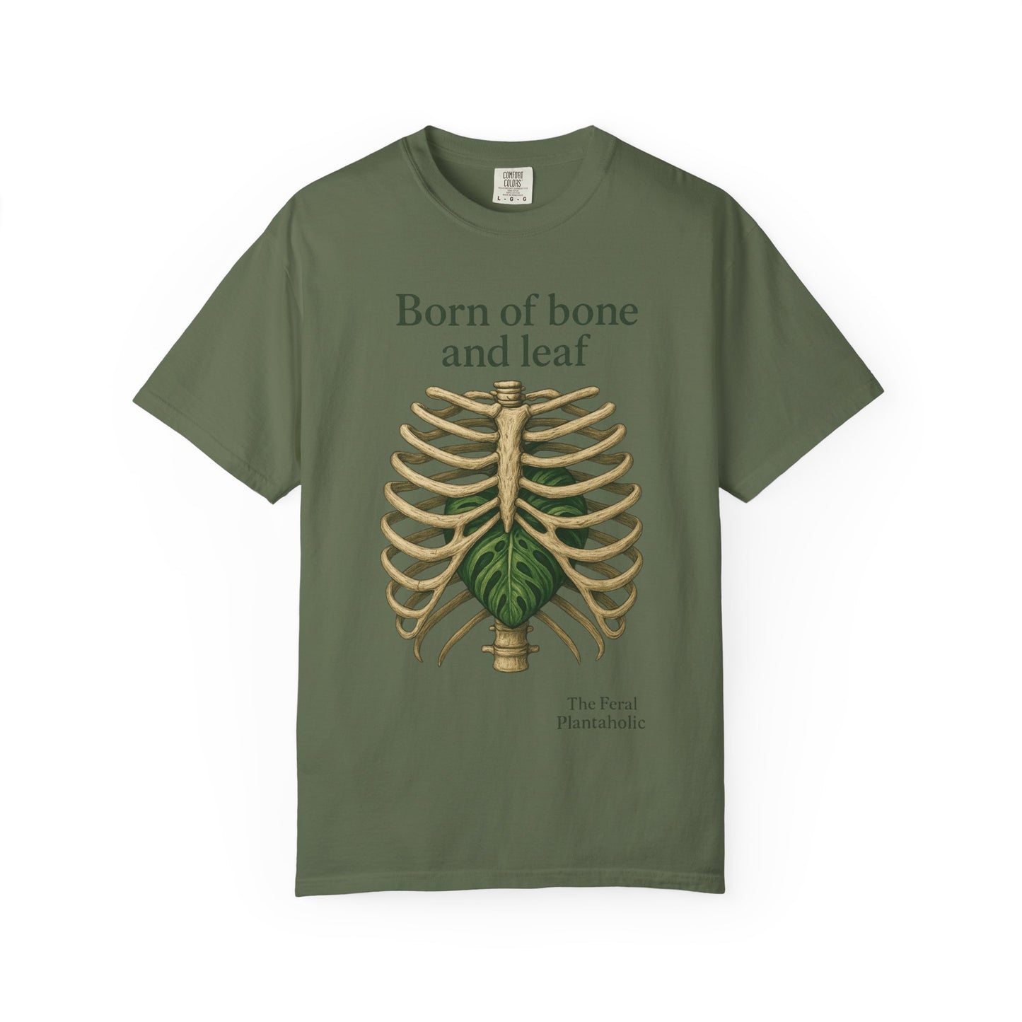 Born of Bone and Leaf T-Shirt — Botanical Ribcage Graphic Tee