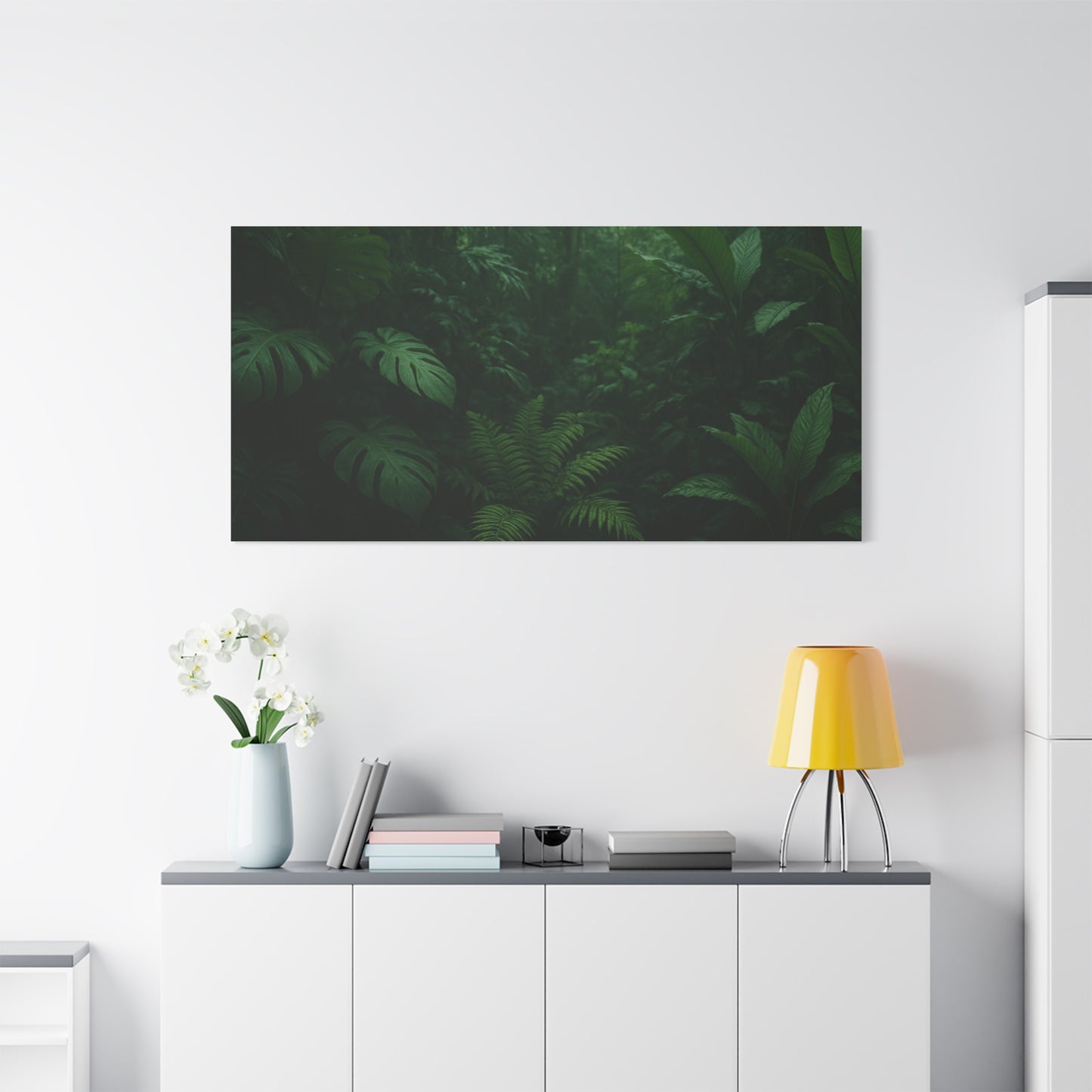 Jungle Matte Canvas Wall Art — Lush Green Tropical Forest Print (Stretched 1.25")