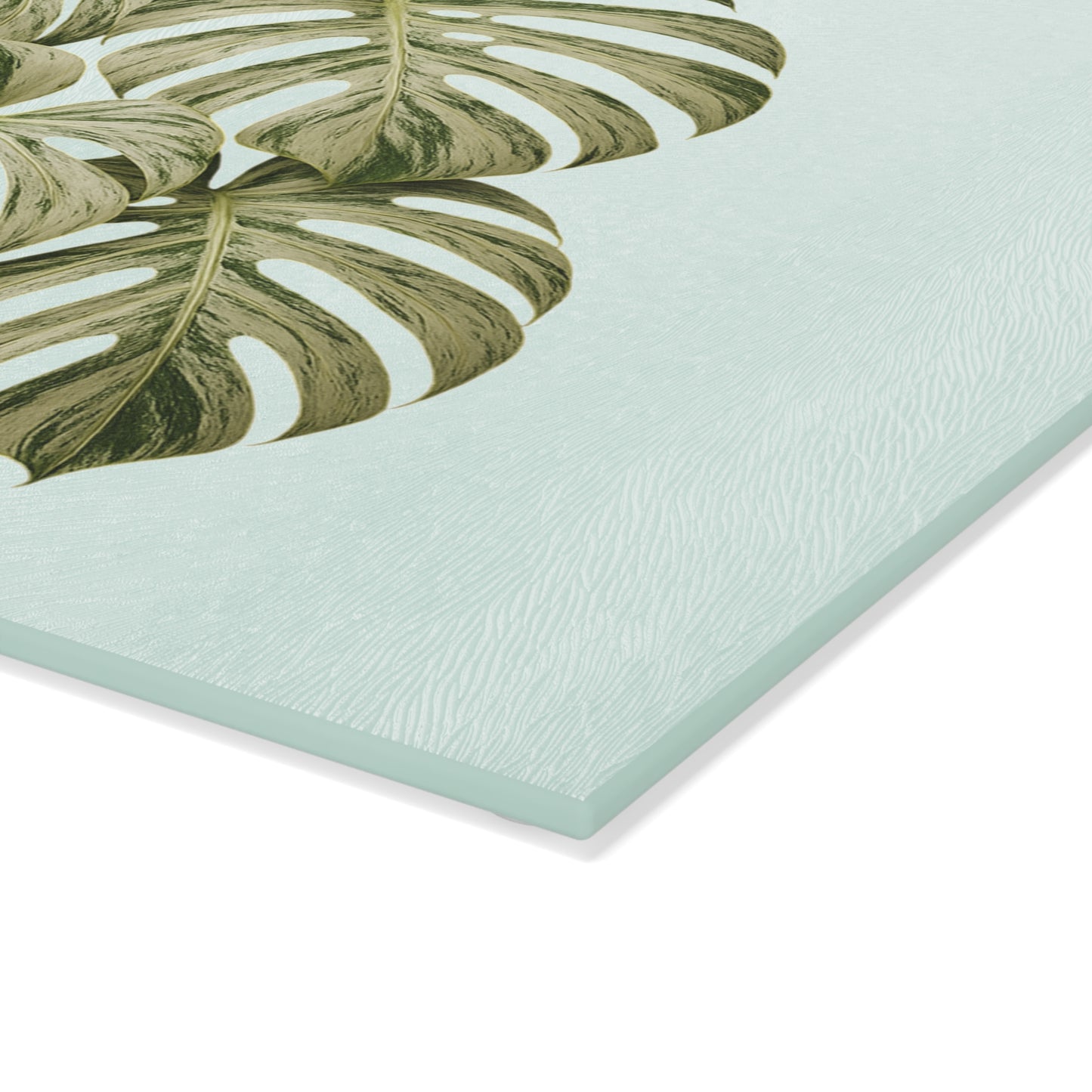 Monstera Leaf Glass Cutting Board — Tropical Kitchen Decor