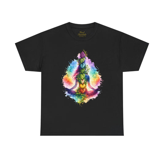 Rainbow Chakra Yoga T-Shirt — Colorful Spiritual Meditation Tee