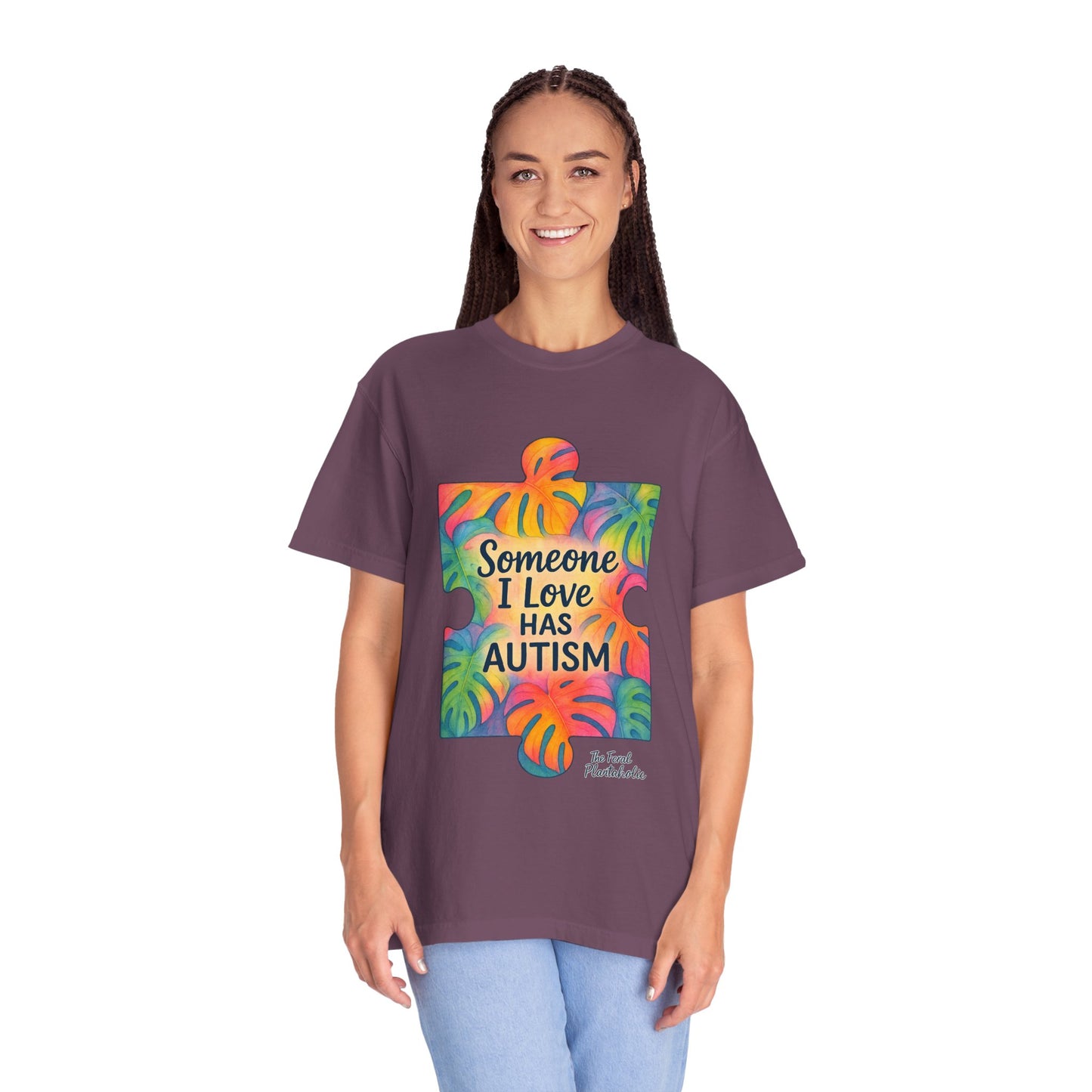 Autism Awareness T-Shirt — "Someone I Love Has Autism" Colorful Puzzle Design