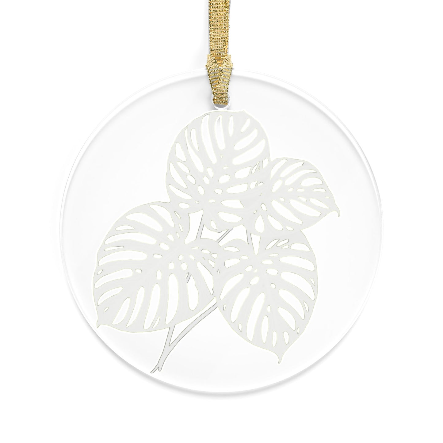 Monstera Leaf Acrylic Ornament — Botanical Holiday Decoration
