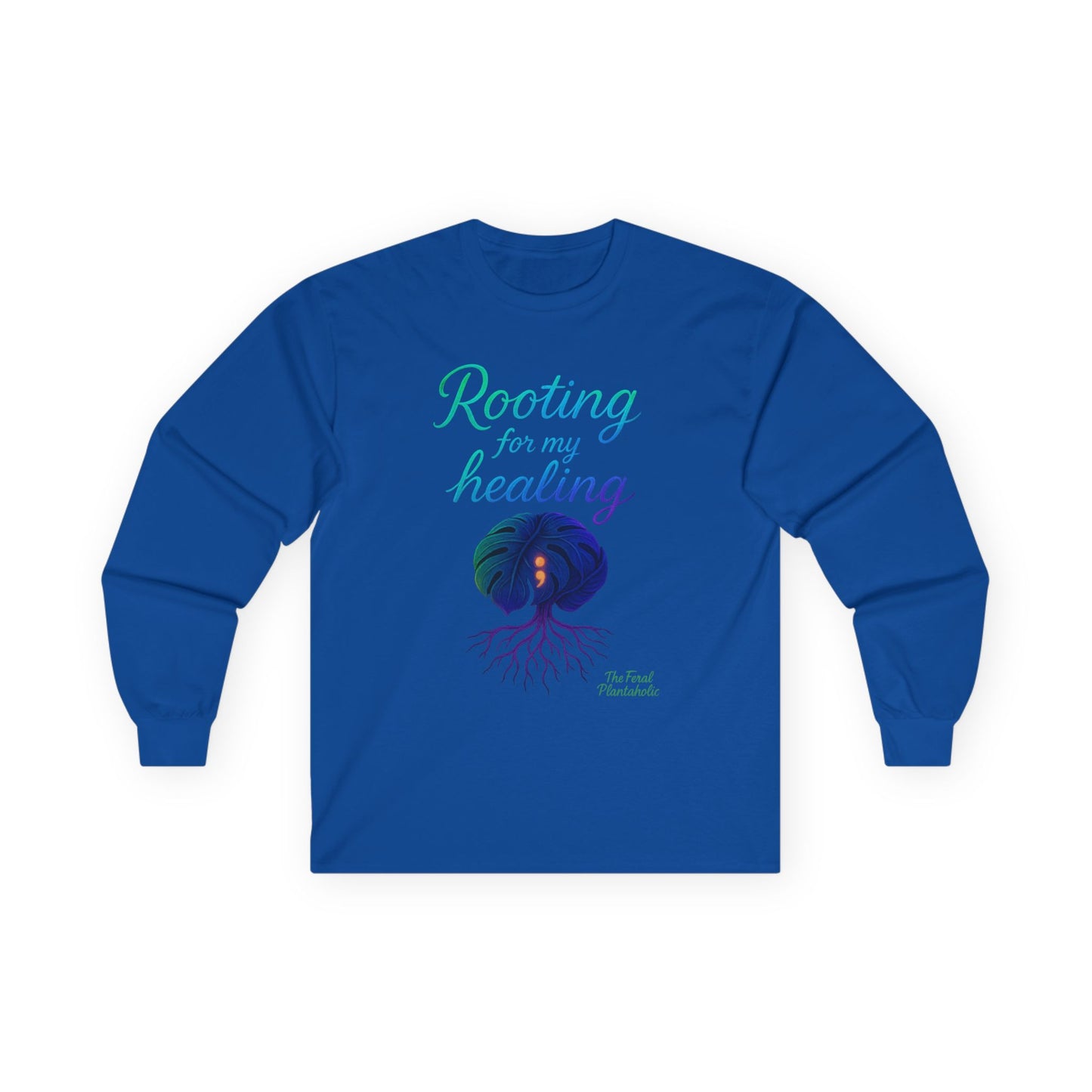 Healing In Spirit Long Sleeve Tee, Unisex Cotton Tee, Rooting for My Healing Shirt, Wellness Gift, Mindfulness Apparel, Self-Care Clothing