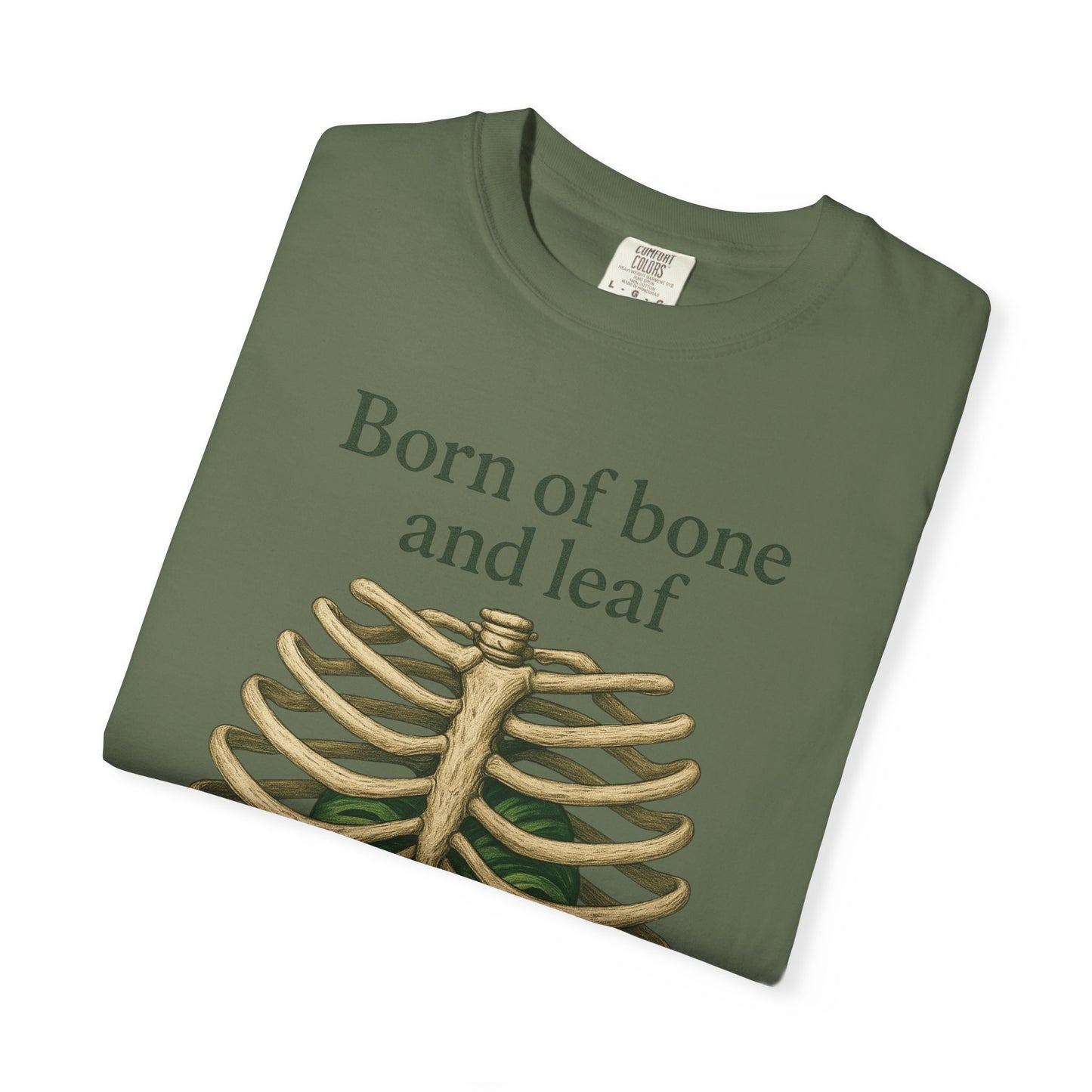 Born of Bone and Leaf T-Shirt — Botanical Ribcage Graphic Tee