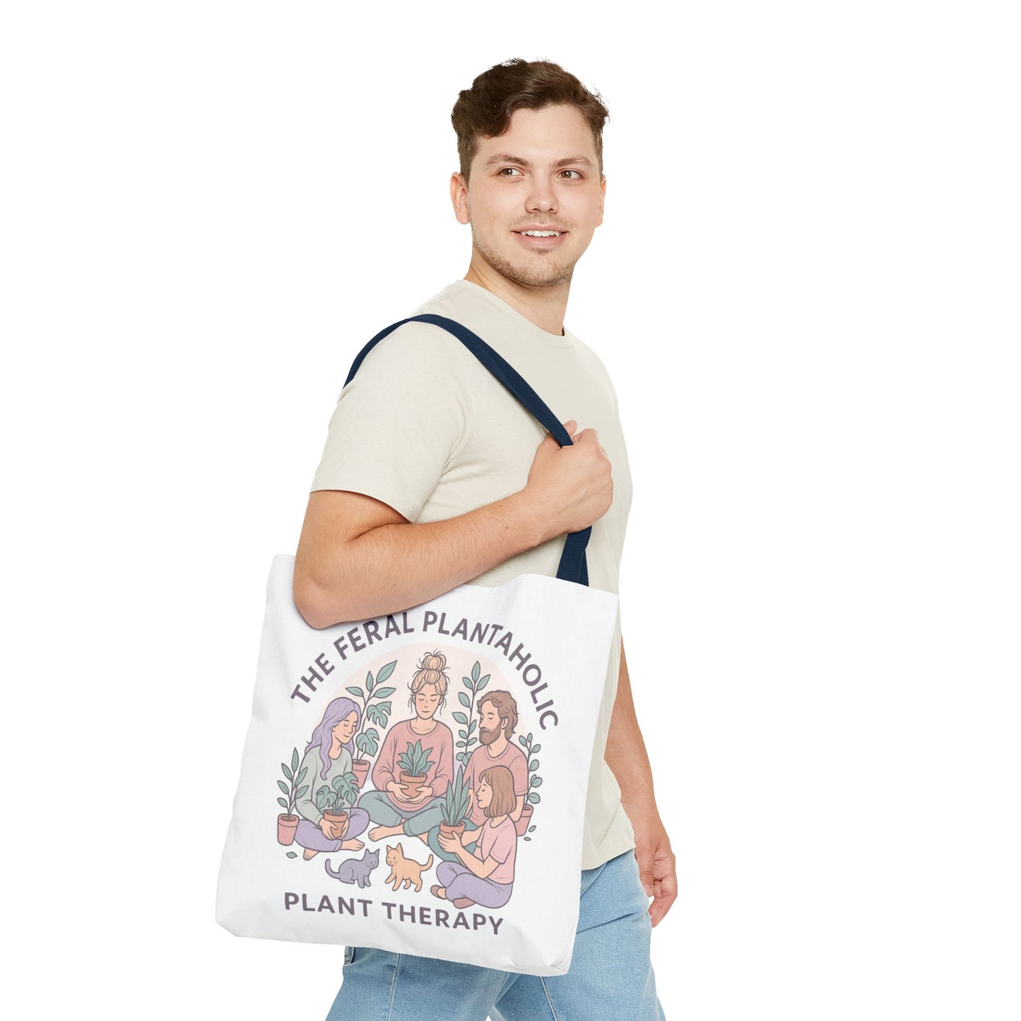 Feral Plantaholic Tote Bag, Plant Therapy Bag, Eco-Friendly Tote, Gifts for Gardeners, Plant Lover Accessories, Boho Style