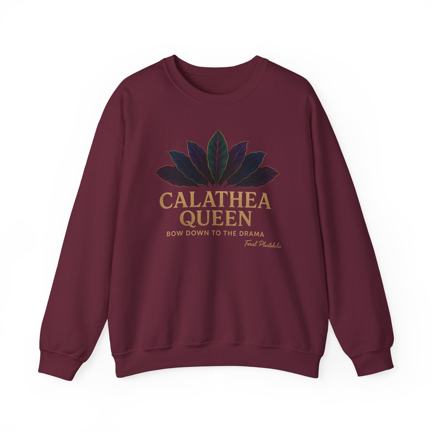 Calathea Queen Sweatshirt - Cozy Crewneck for Plant Lovers, Gift for Gardeners, Lounge Wear, Botanical Fashion, Nature Inspired Apparel
