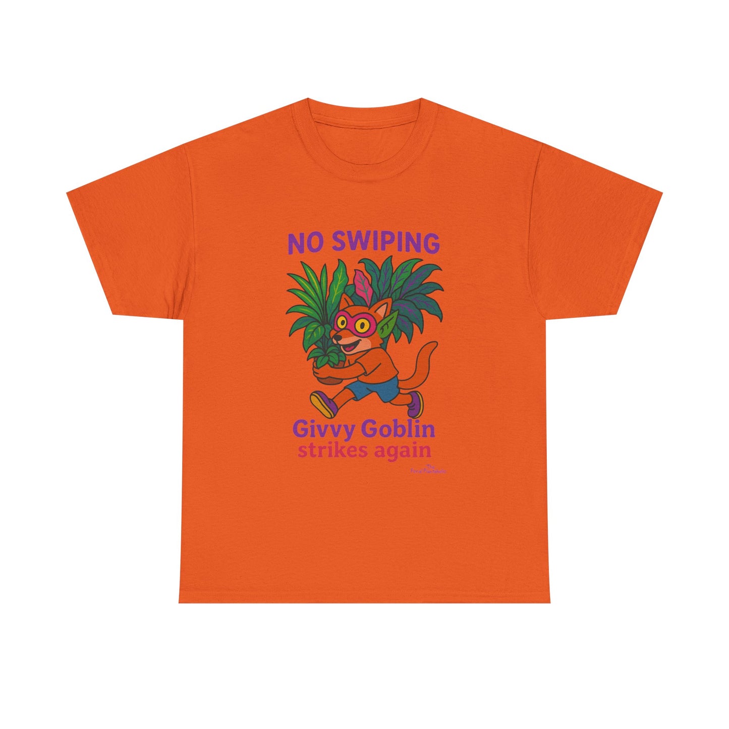 Givvy Goblin Unisex Heavy Cotton Tee - Fun Cartoon Shirt for Casual Wear, Gifts, Parties, and Holidays