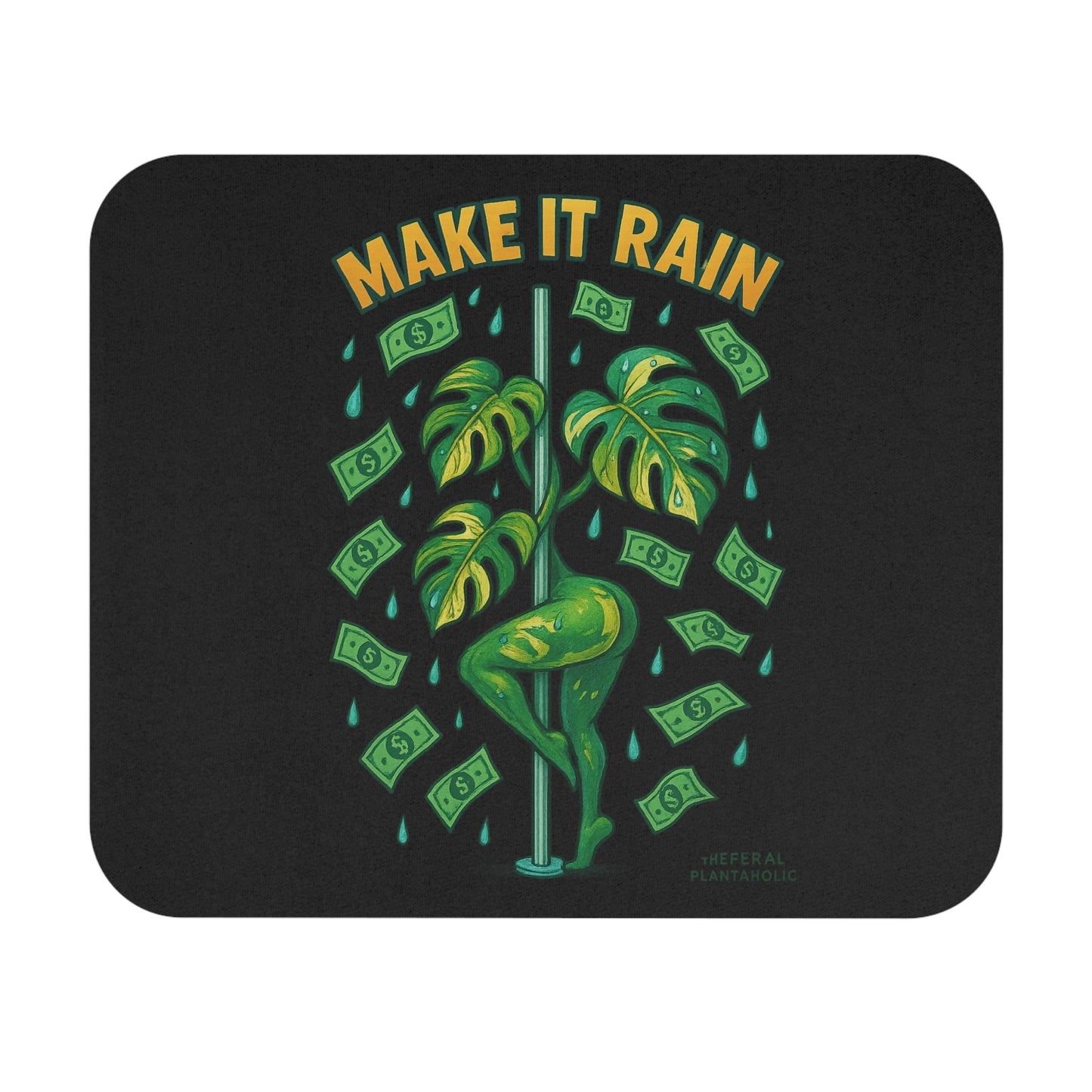 Money Vibes Mouse Pad | Fun Gaming Mat, Office Desk Accessory, Unique Gift for Gamers, Make It Rain Design, Home Office Decor