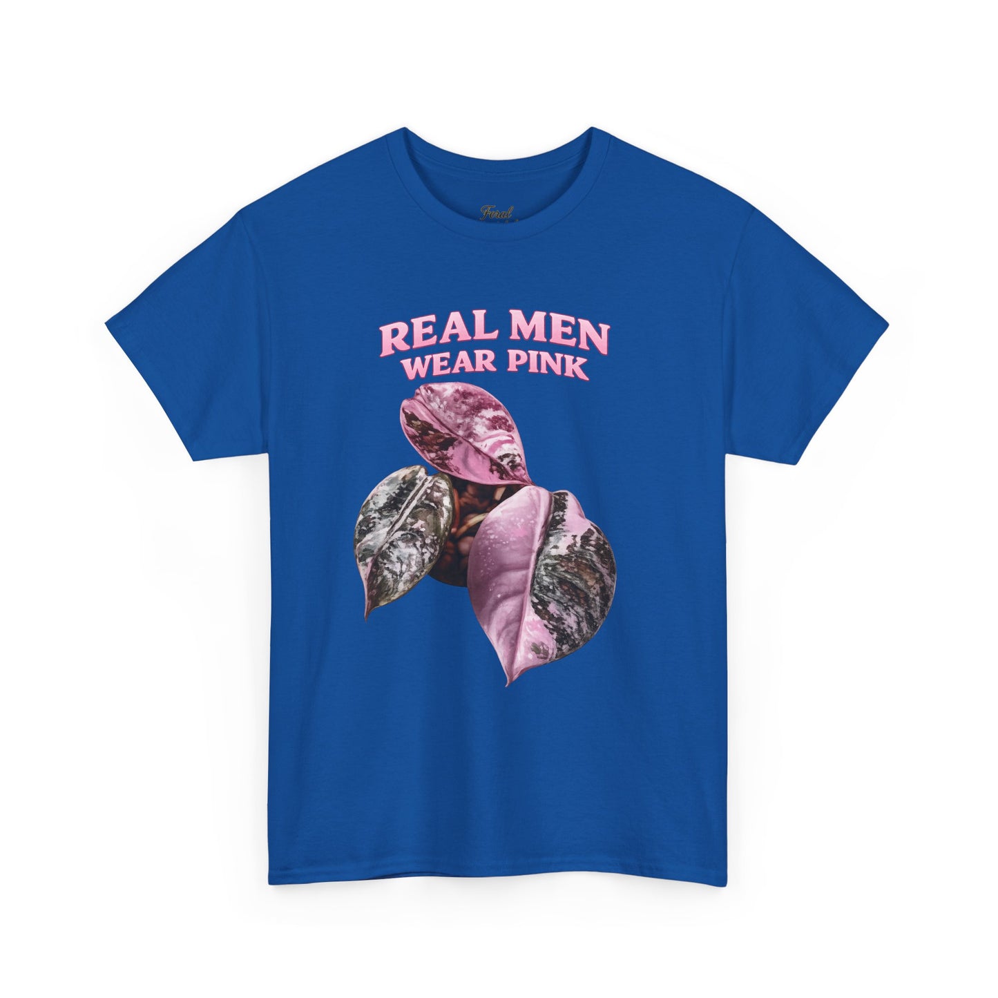Real Men Wear Pink T-Shirt – Vintage Pink Leaf Graphic Tee