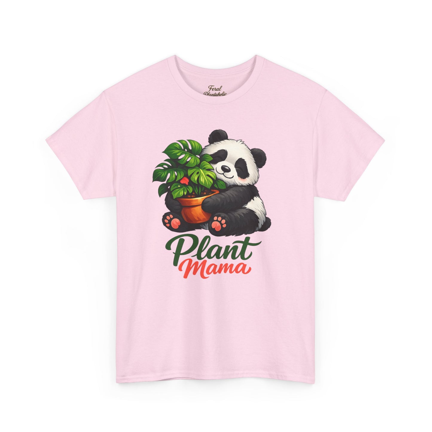 Plant Mama T-Shirt — Cute Panda Holding Potted Plant | Gardener Gift