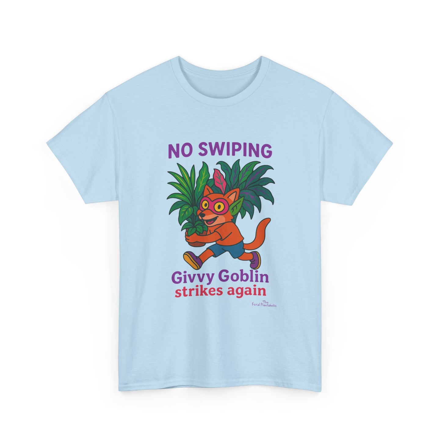 Givvy Goblin Unisex Heavy Cotton Tee - Fun Cartoon Shirt for Casual Wear, Gifts, Parties, and Holidays
