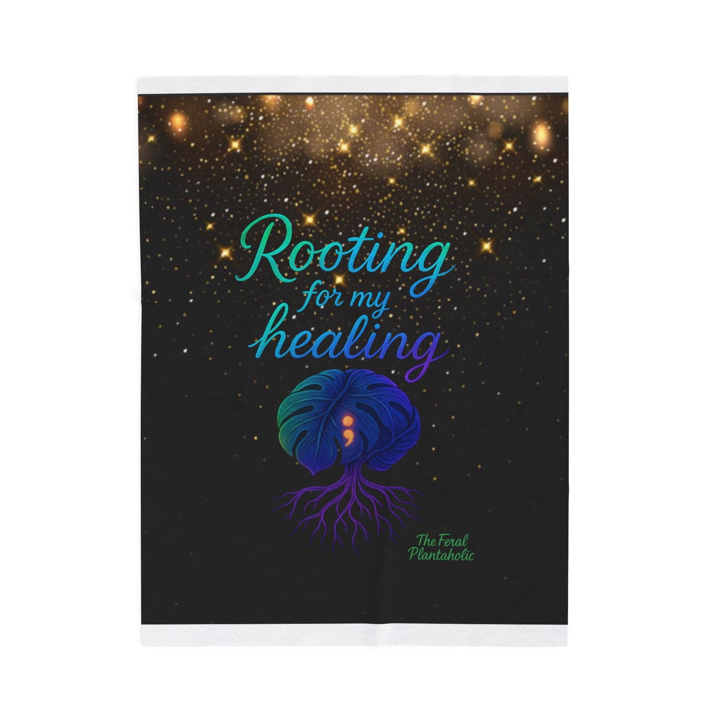 Rooting for My Healing Velveteen Plush Blanket | Cozy Throw for Self-Care, Spiritual Growth, Meditation, Wellness Gifts, Home Decor