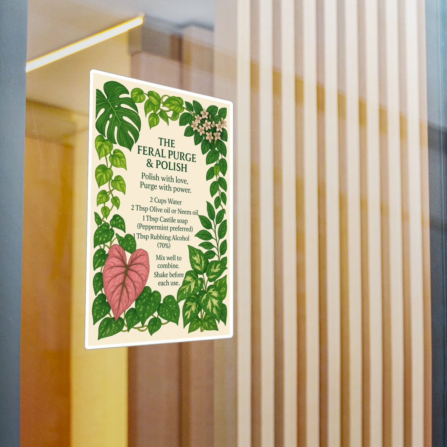 Plant Care Sticker — "The Feral Purge & Polish" Kiss-Cut Vinyl Decal