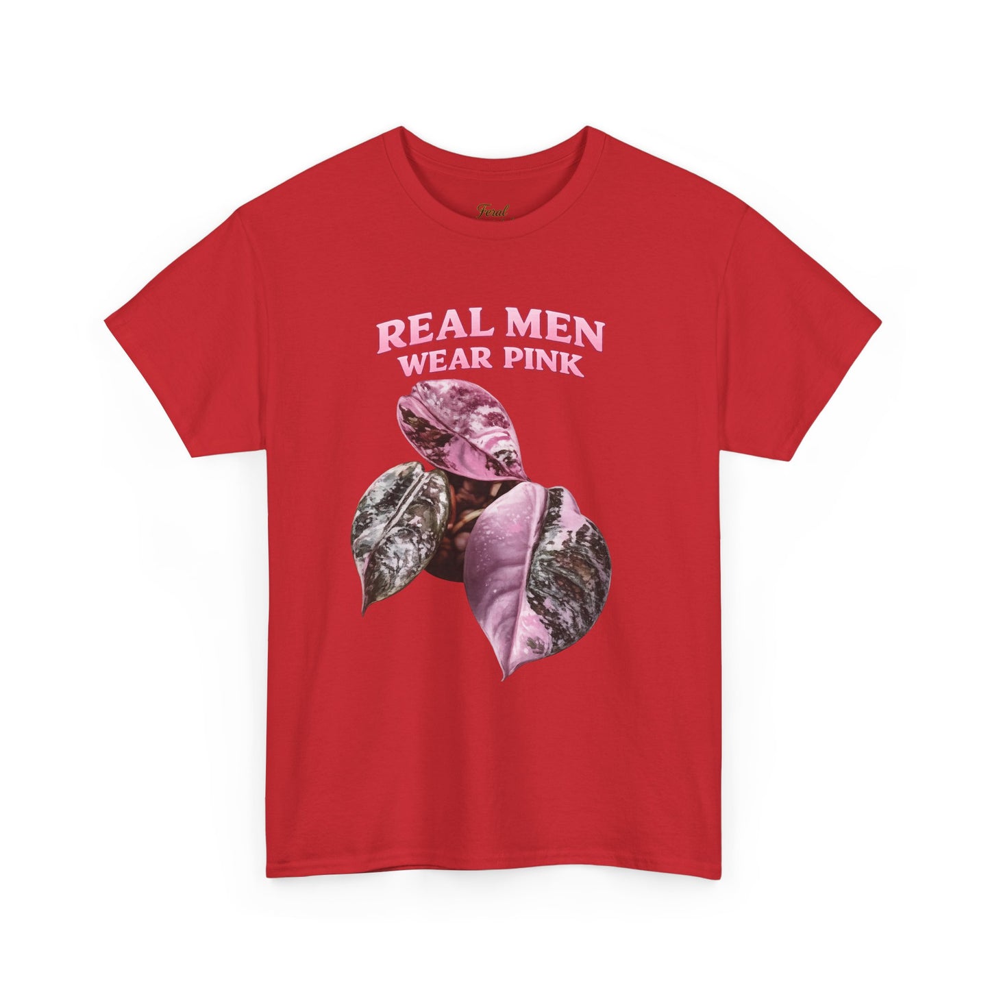 Real Men Wear Pink T-Shirt – Vintage Pink Leaf Graphic Tee