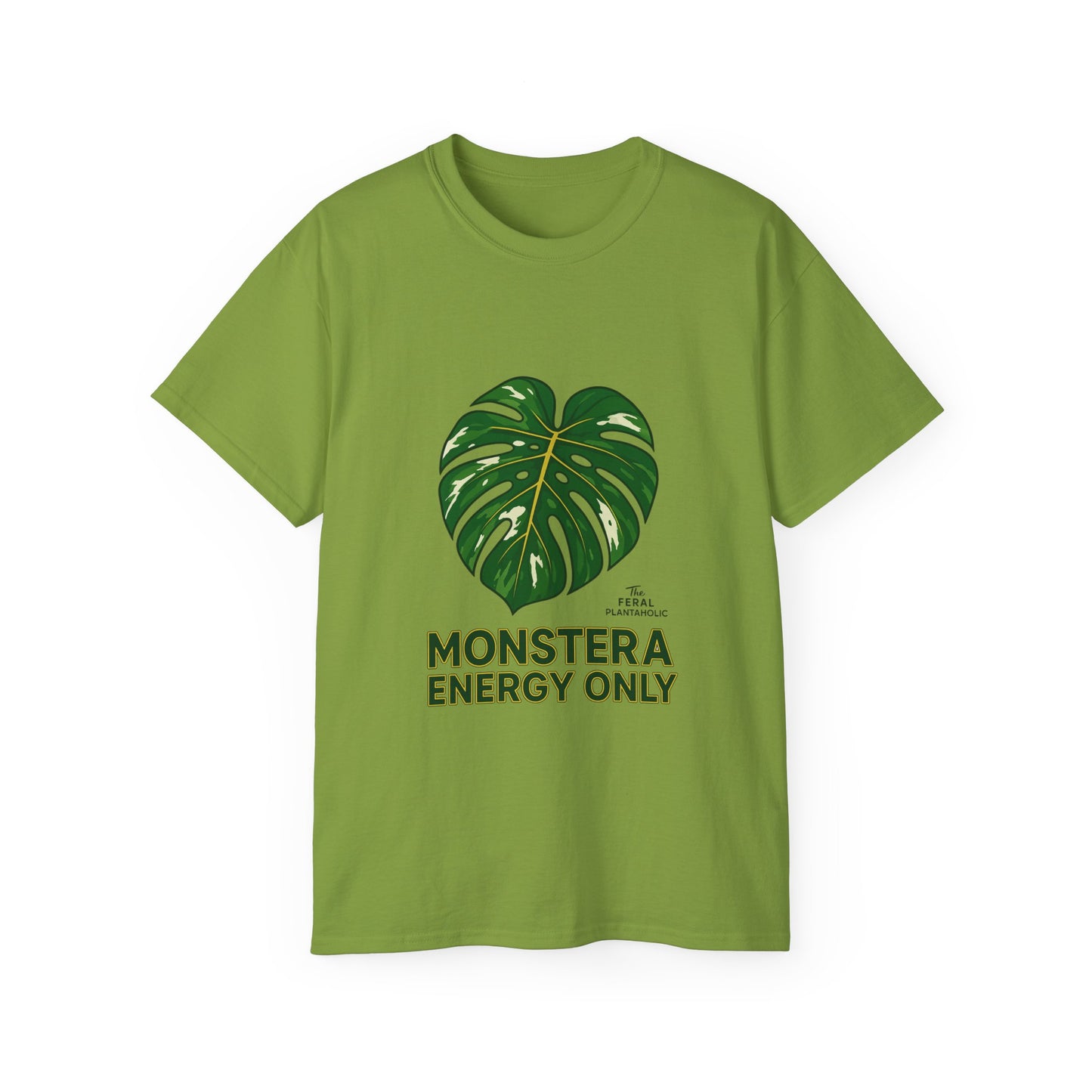 Monstera Energy Only Unisex Cotton Tee, Tropical Plant Tee, Nature Lover Shirt, Casual Summer Top, Eco-Friendly Gift, Botanical Graphic Tee