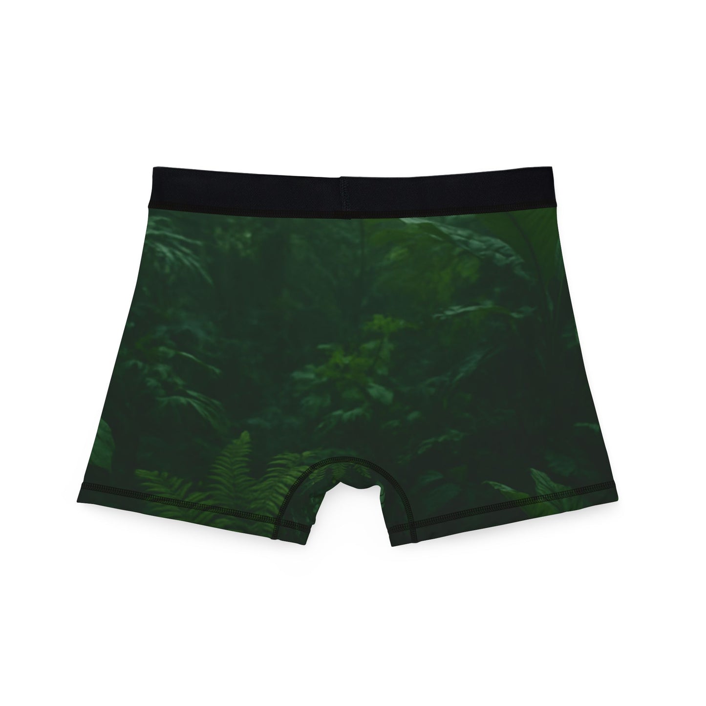 Tropical Jungle Men's Boxer Briefs — Dark Green Fern All-Over Print