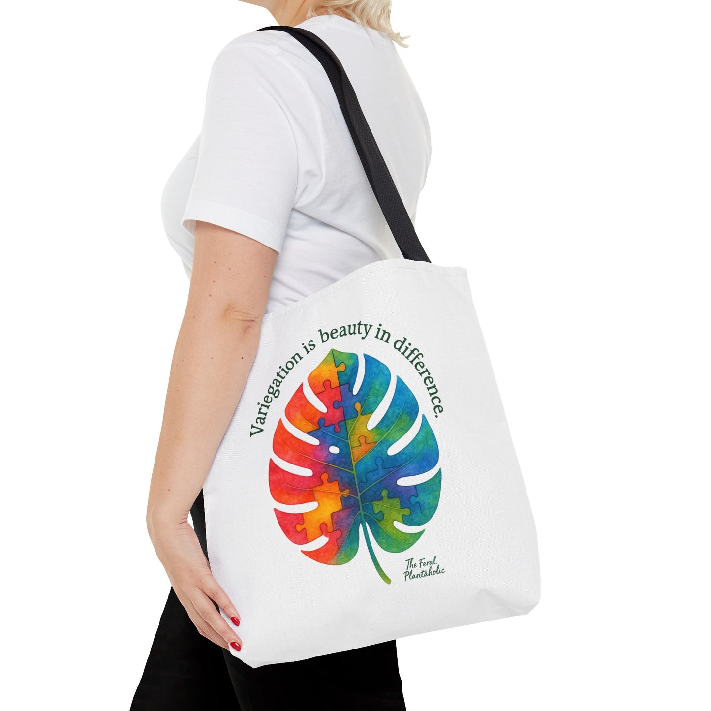 Colorful Monstera Leaf Tote Bag, Eco-Friendly Shopping Bag, Puzzle Aesthetic Purse, Nature Lover Gift, Art Tote for Every Occasion