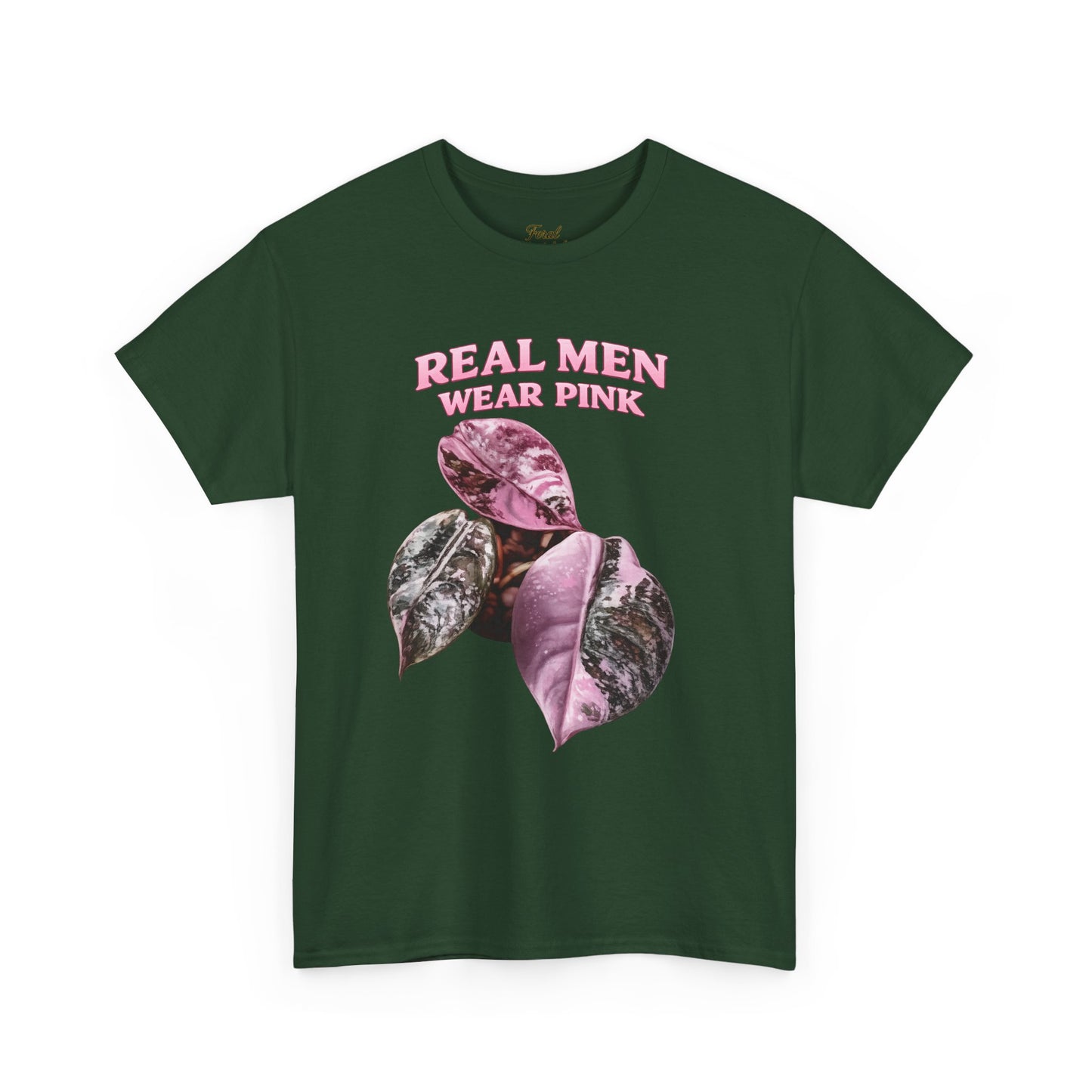 Real Men Wear Pink T-Shirt – Vintage Pink Leaf Graphic Tee