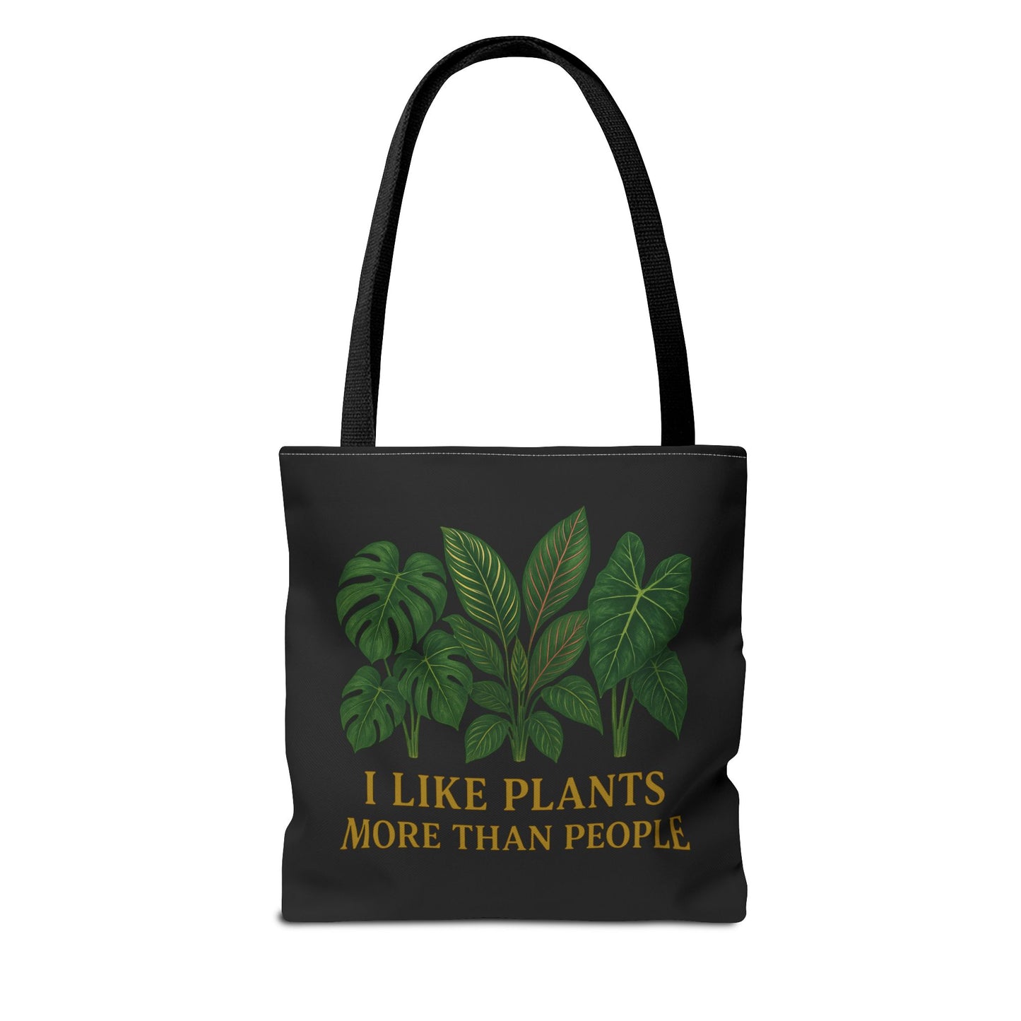 Plant Lover Tote Bag — “I Like Plants More Than People” Botanical Canvas Tote