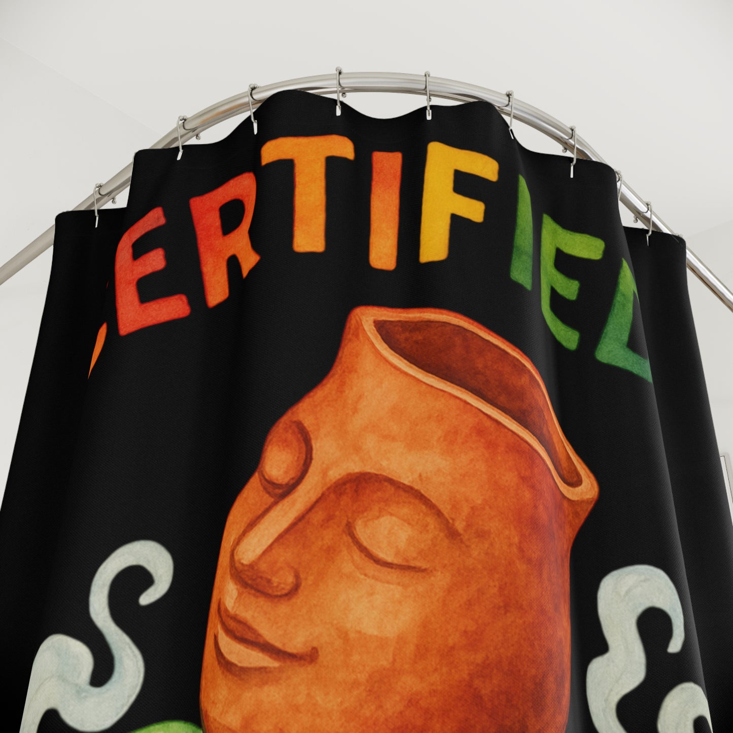 Certified Pot Head Shower Curtain – Funny Plant Lover Bathroom Decor